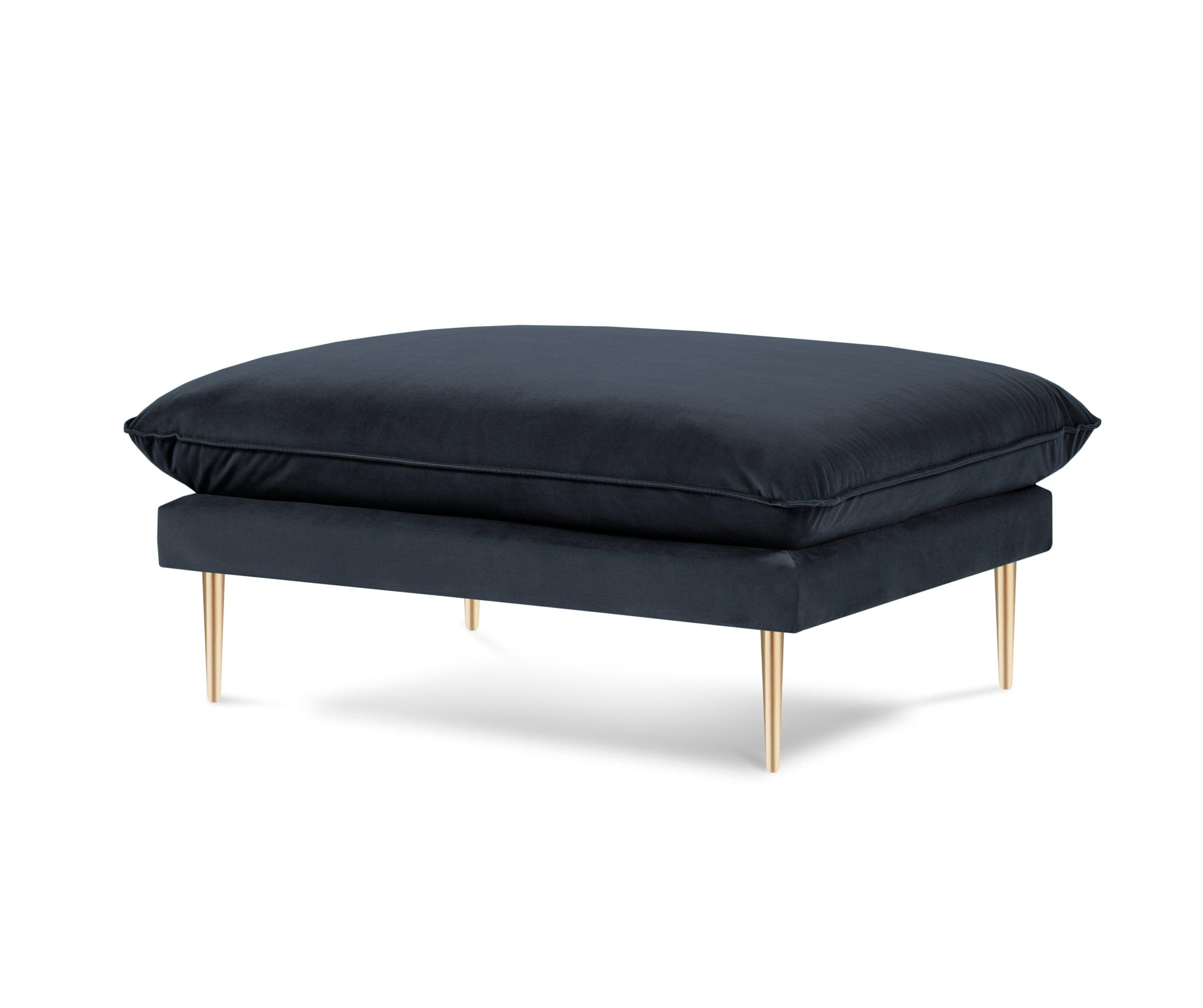Puf aksamitny VIENNA granatowy ze złotą podstawą Cosmopolitan Design Eye on Design
