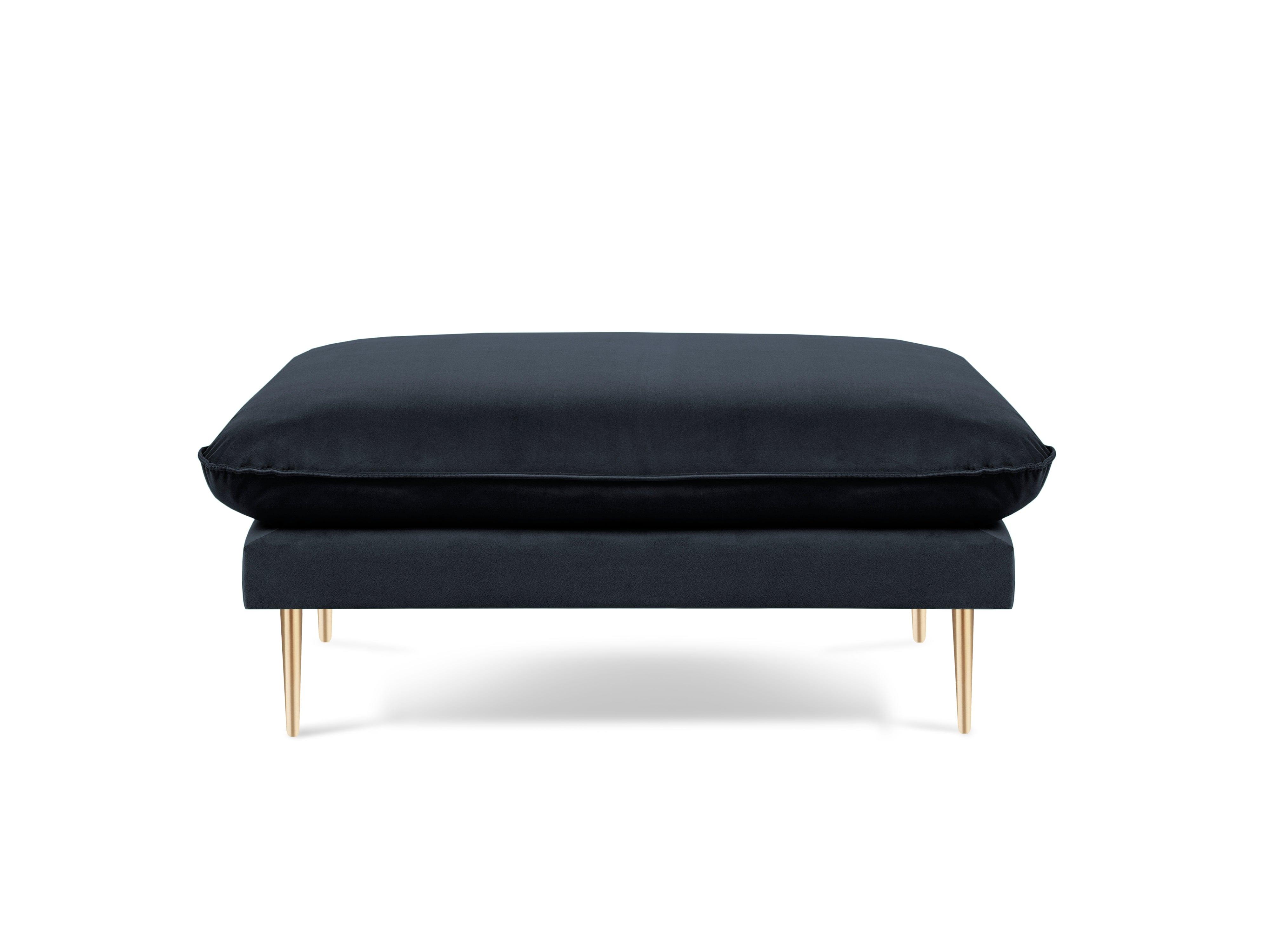 Puf aksamitny VIENNA granatowy ze złotą podstawą Cosmopolitan Design Eye on Design