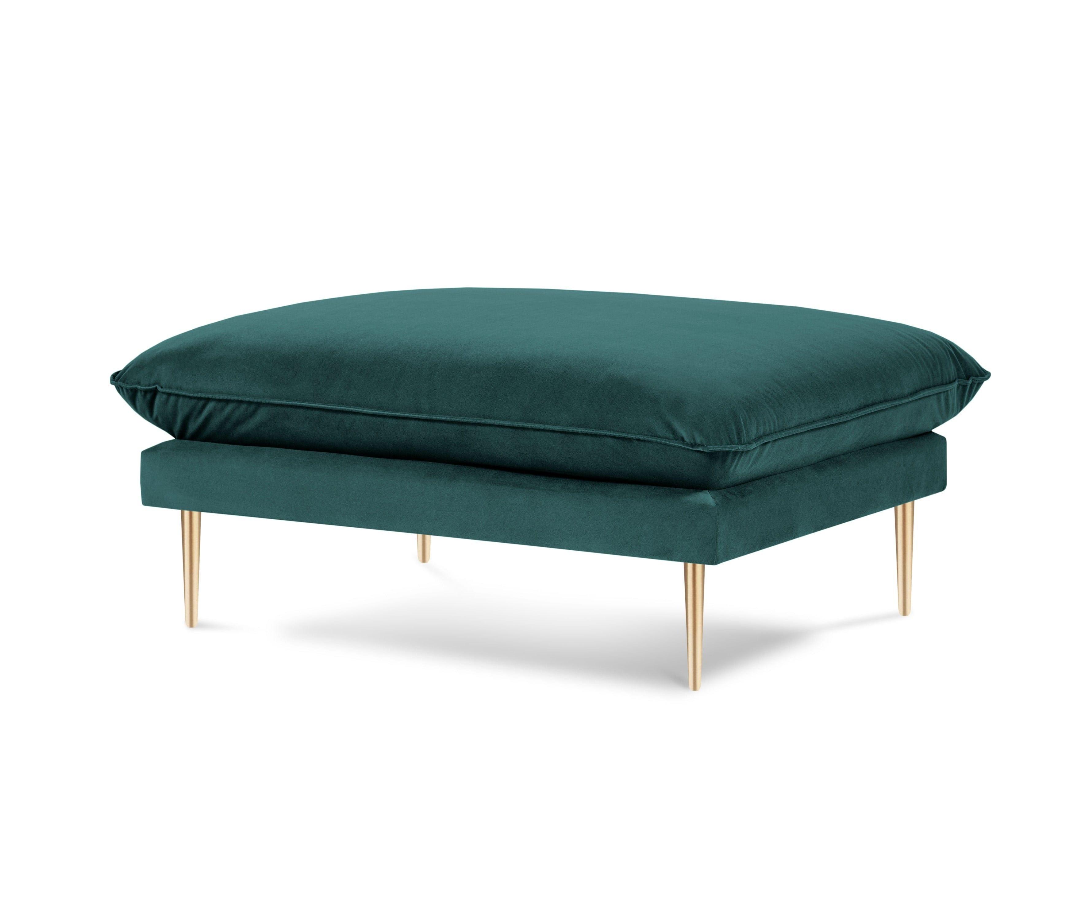 Puf aksamitny VIENNA morski ze złotą podstawą Cosmopolitan Design Eye on Design