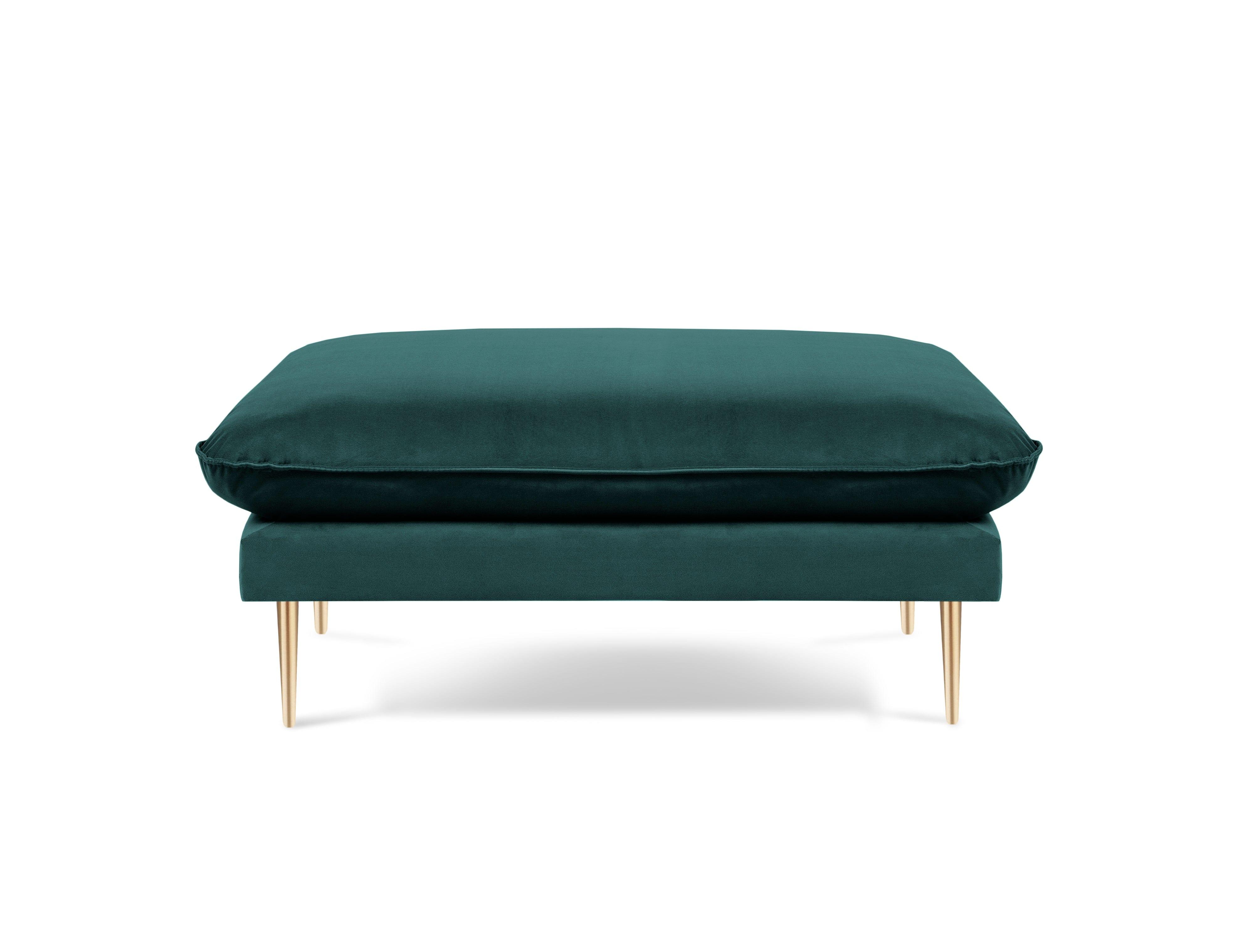 Puf aksamitny VIENNA morski ze złotą podstawą Cosmopolitan Design Eye on Design