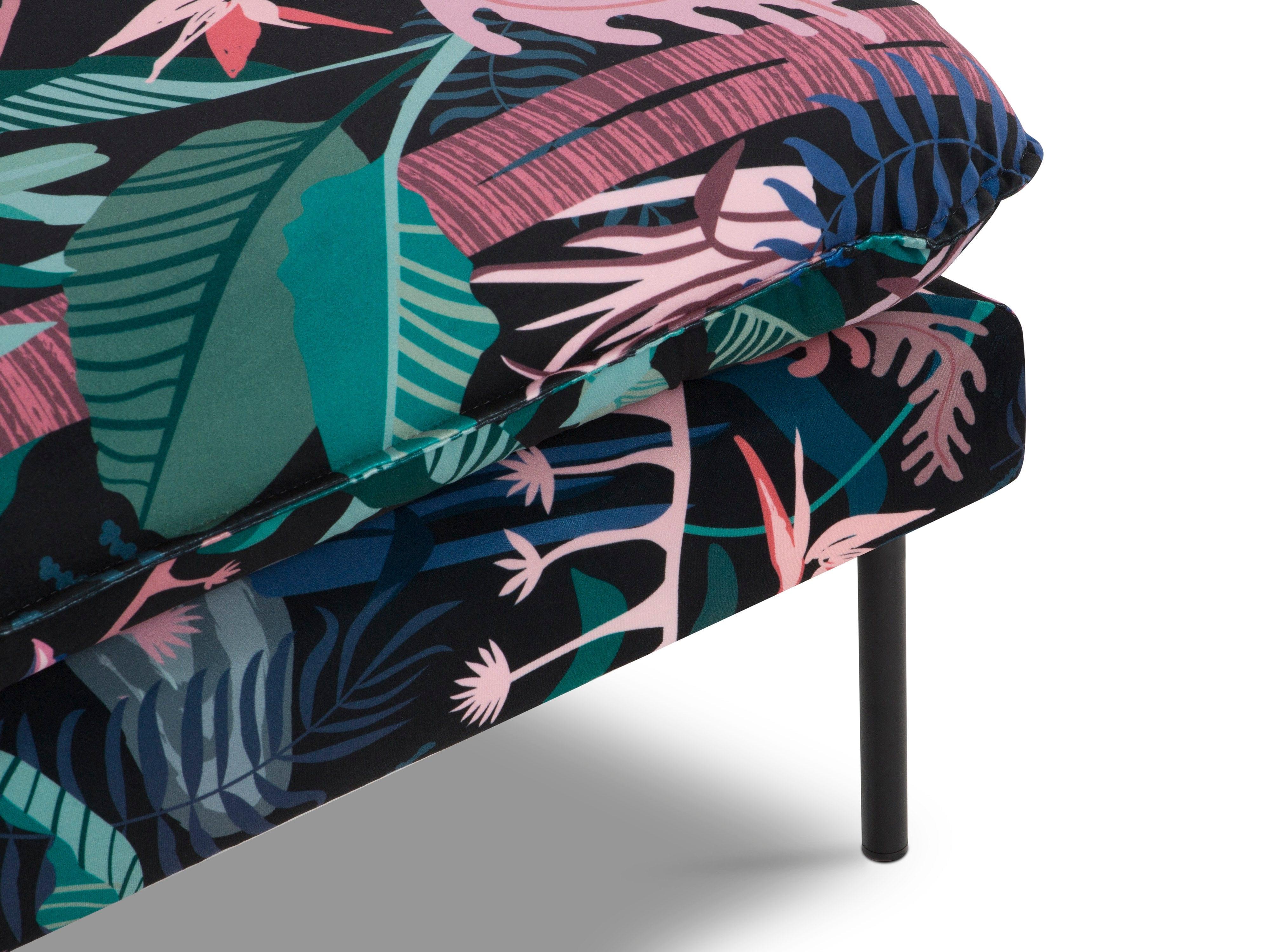Puf aksamitny VIENNA motyw egzotyczny z czarną podstawą Cosmopolitan Design Eye on Design