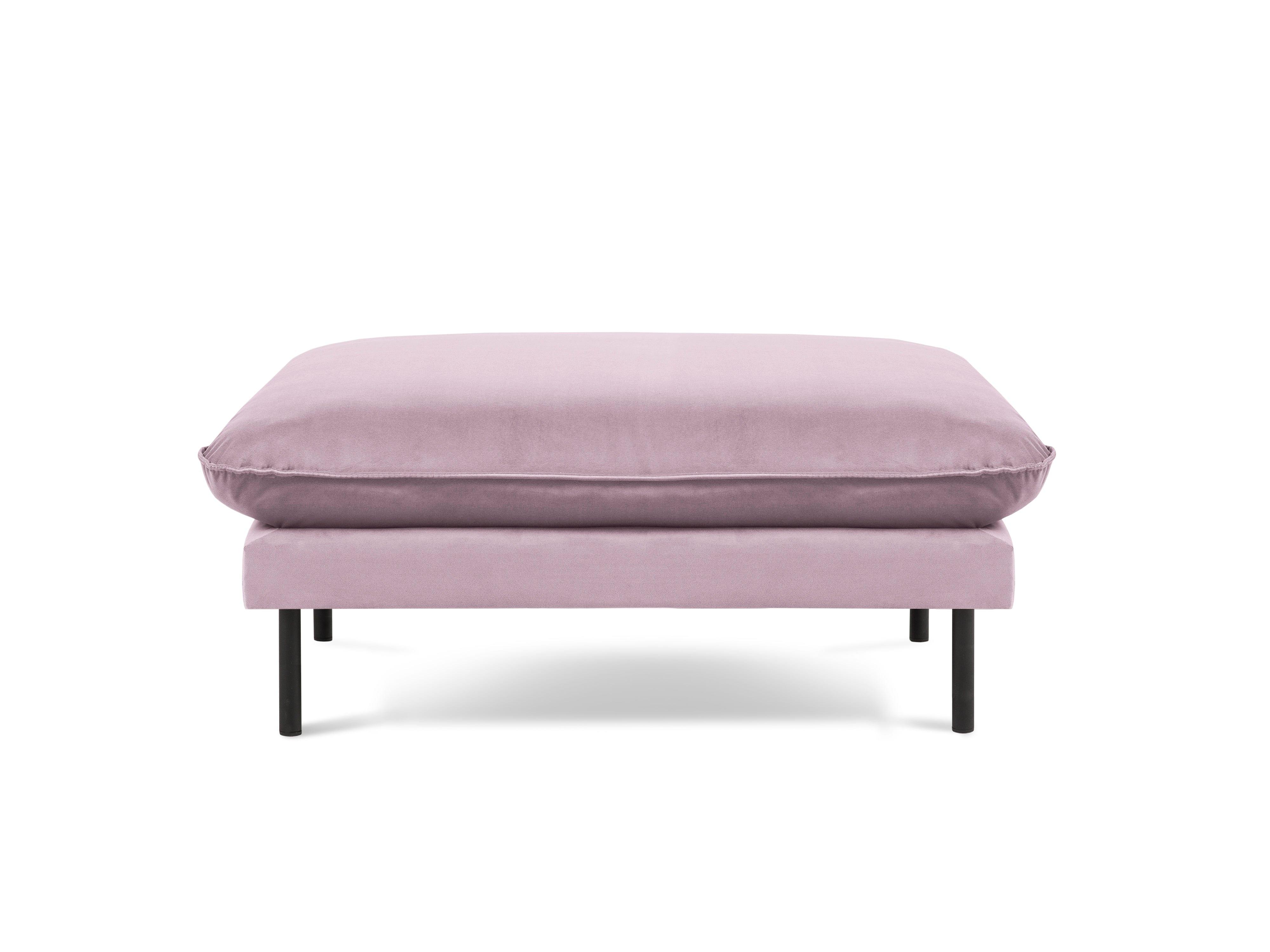 Puf aksamitny VIENNA pudrowy róż z czarną podstawą Cosmopolitan Design Eye on Design