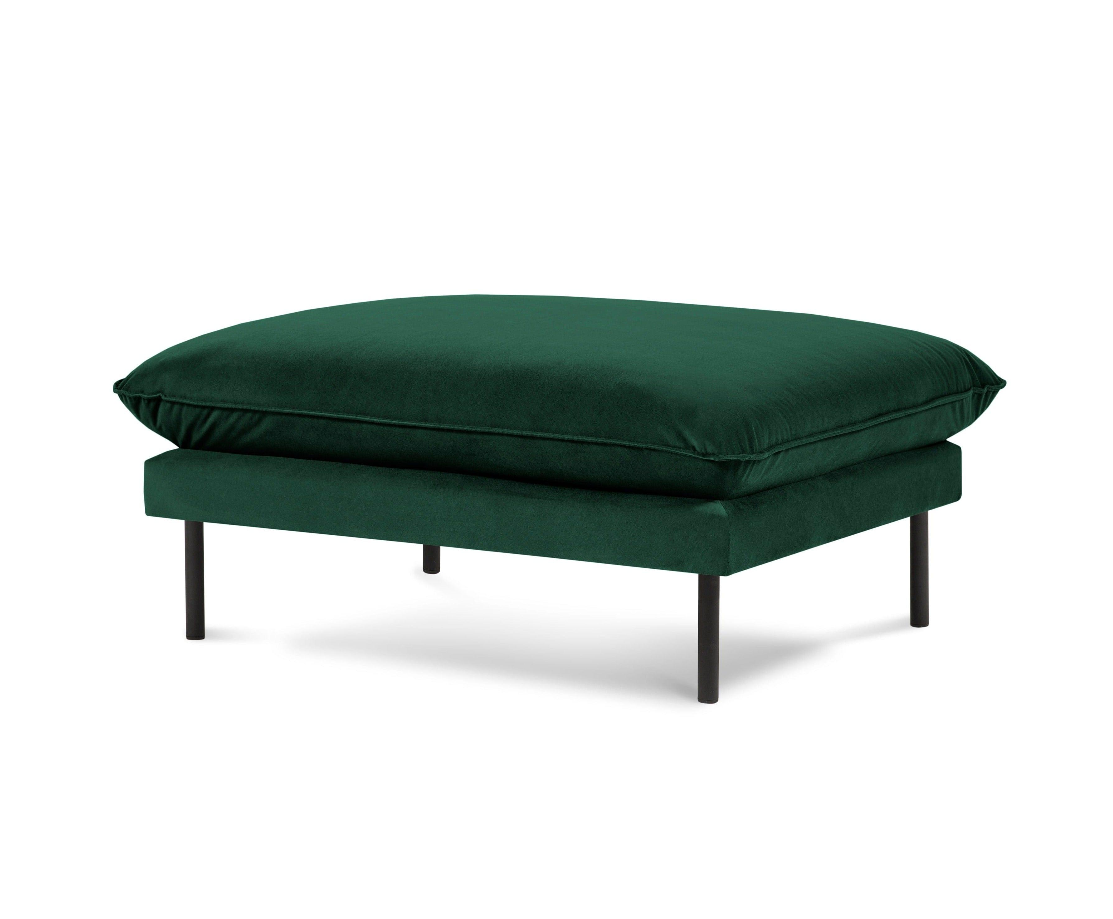 Puf aksamitny VIENNA zielony z czarną podstawą Cosmopolitan Design Eye on Design