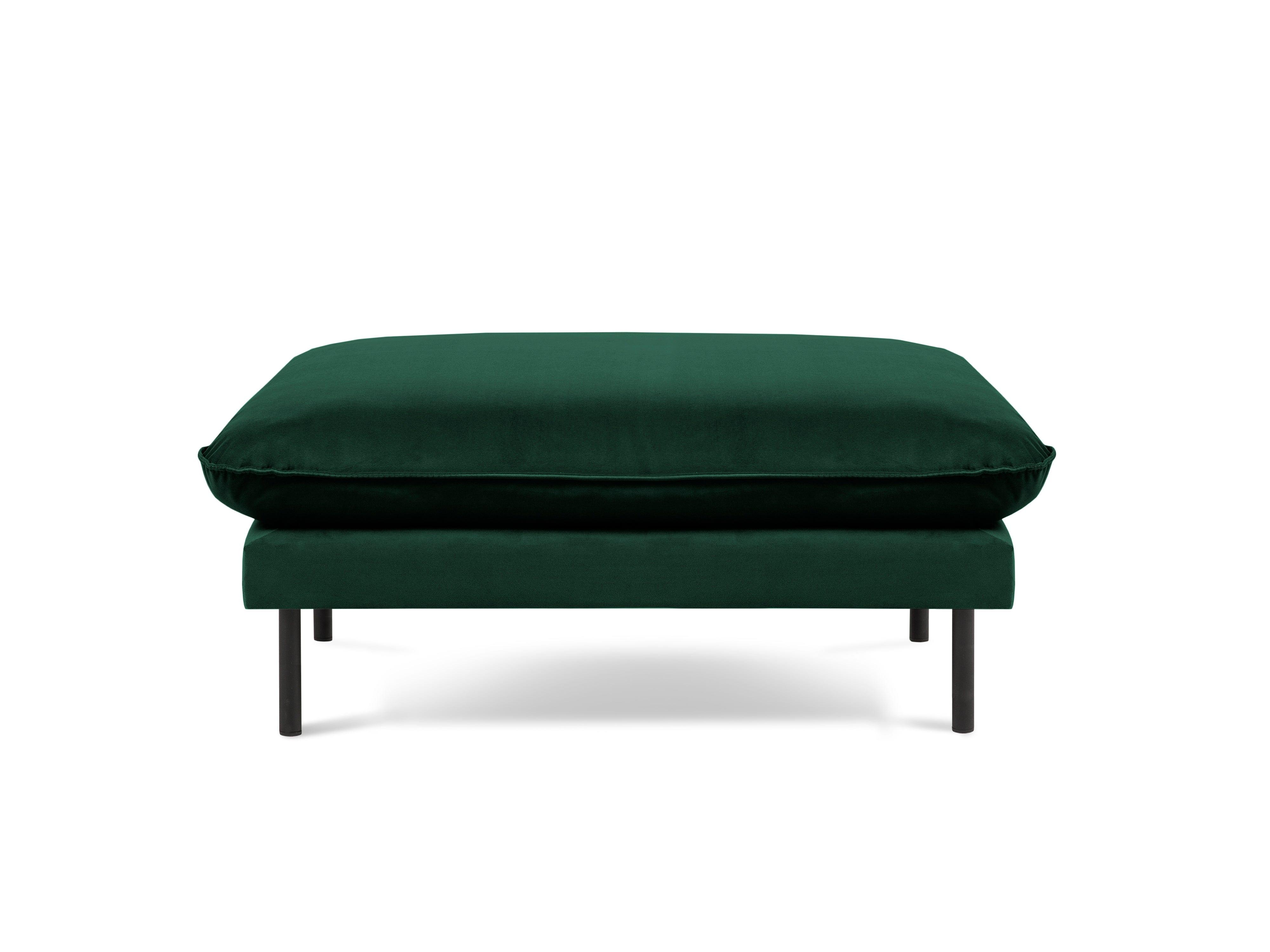 Puf aksamitny VIENNA zielony z czarną podstawą Cosmopolitan Design Eye on Design