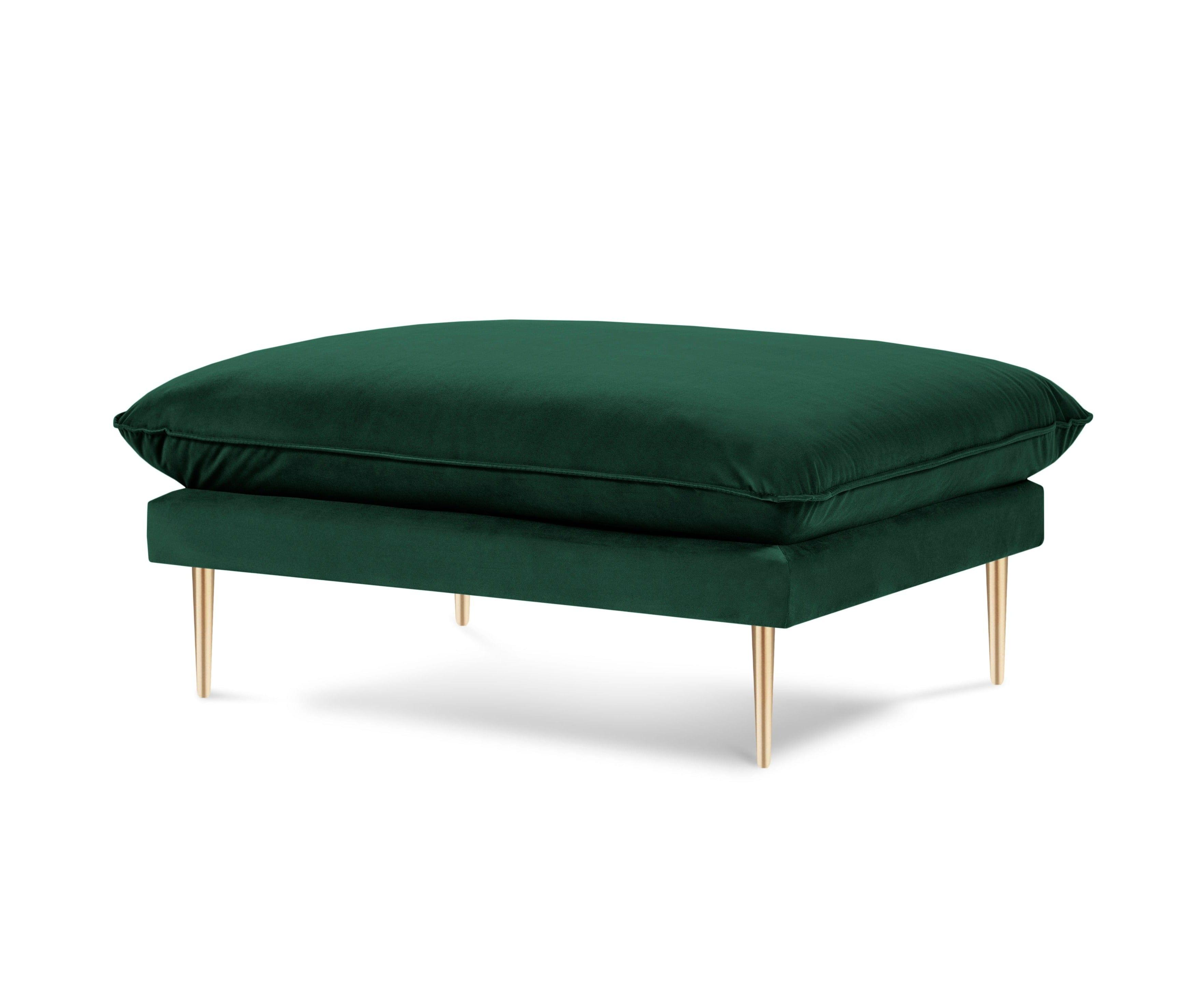 Puf aksamitny VIENNA zielony ze złotą podstawą Cosmopolitan Design Eye on Design