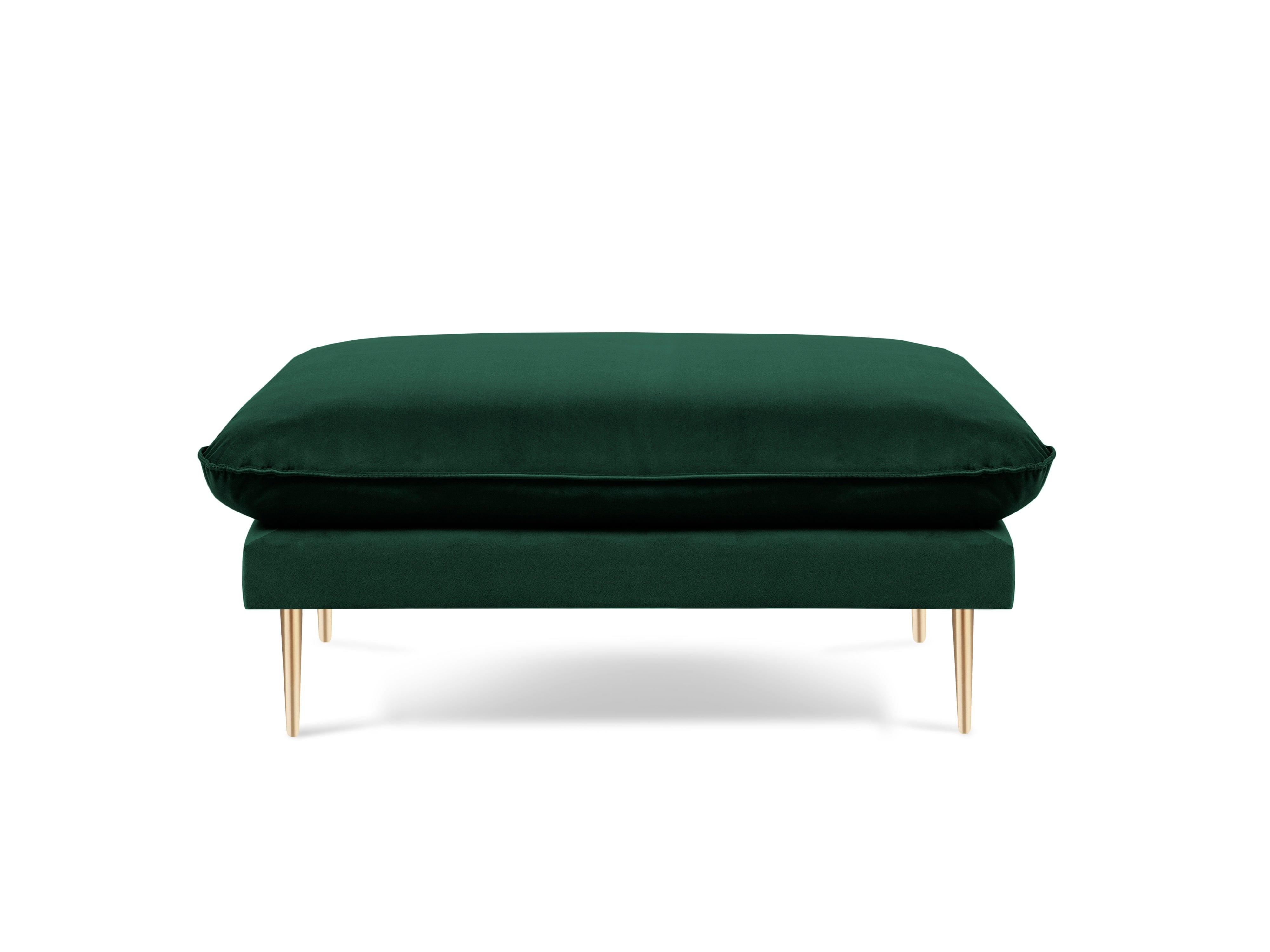 Puf aksamitny VIENNA zielony ze złotą podstawą Cosmopolitan Design Eye on Design