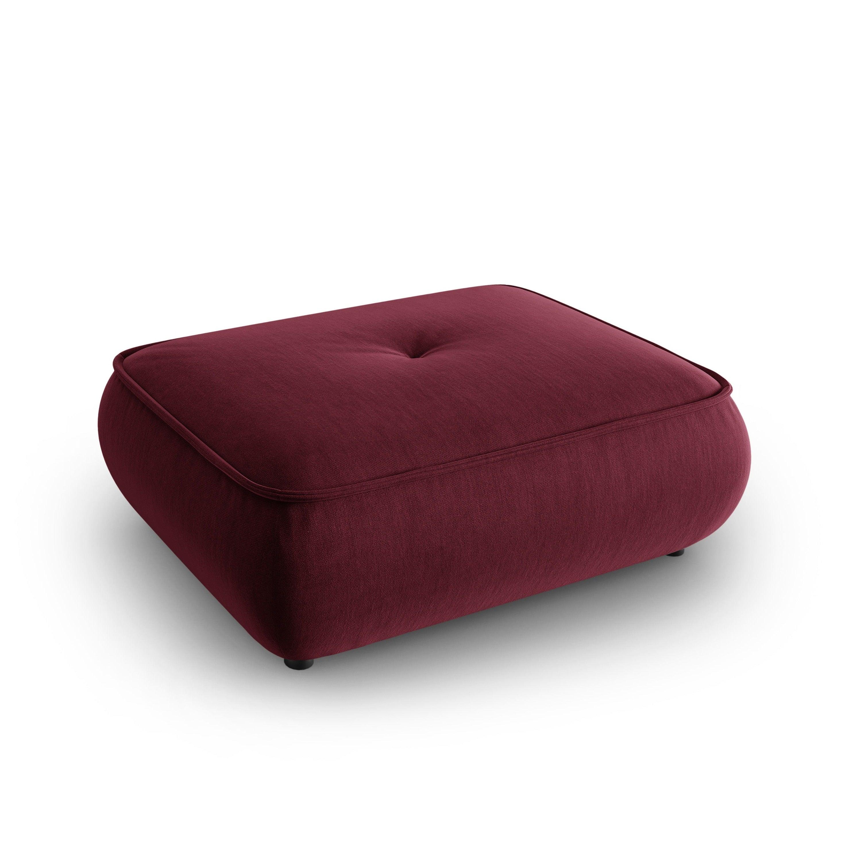 Puf w tkaninie szenilowej LILY burgundowy Maison Heritage Eye on Design