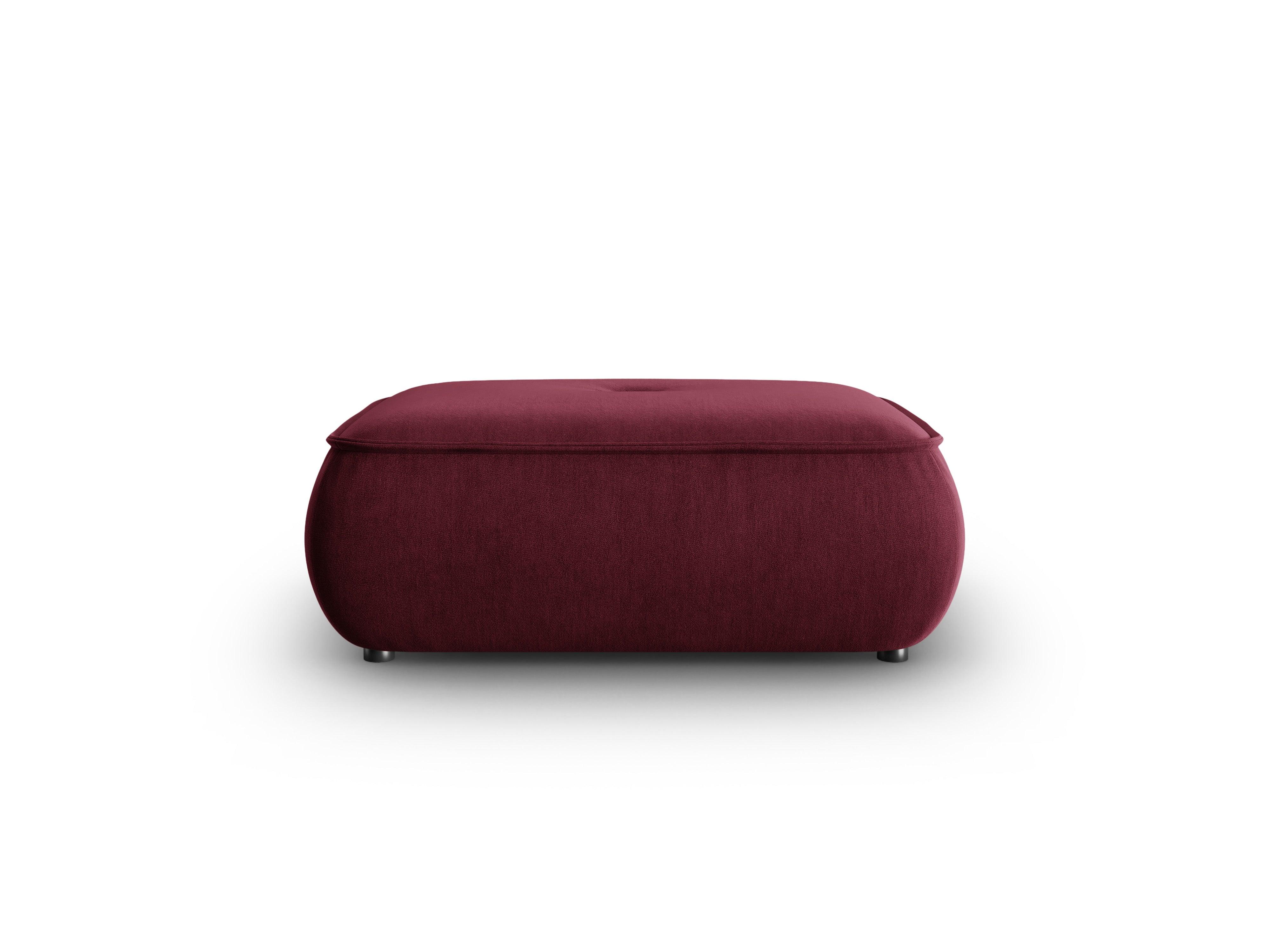 Puf w tkaninie szenilowej LILY burgundowy Maison Heritage Eye on Design