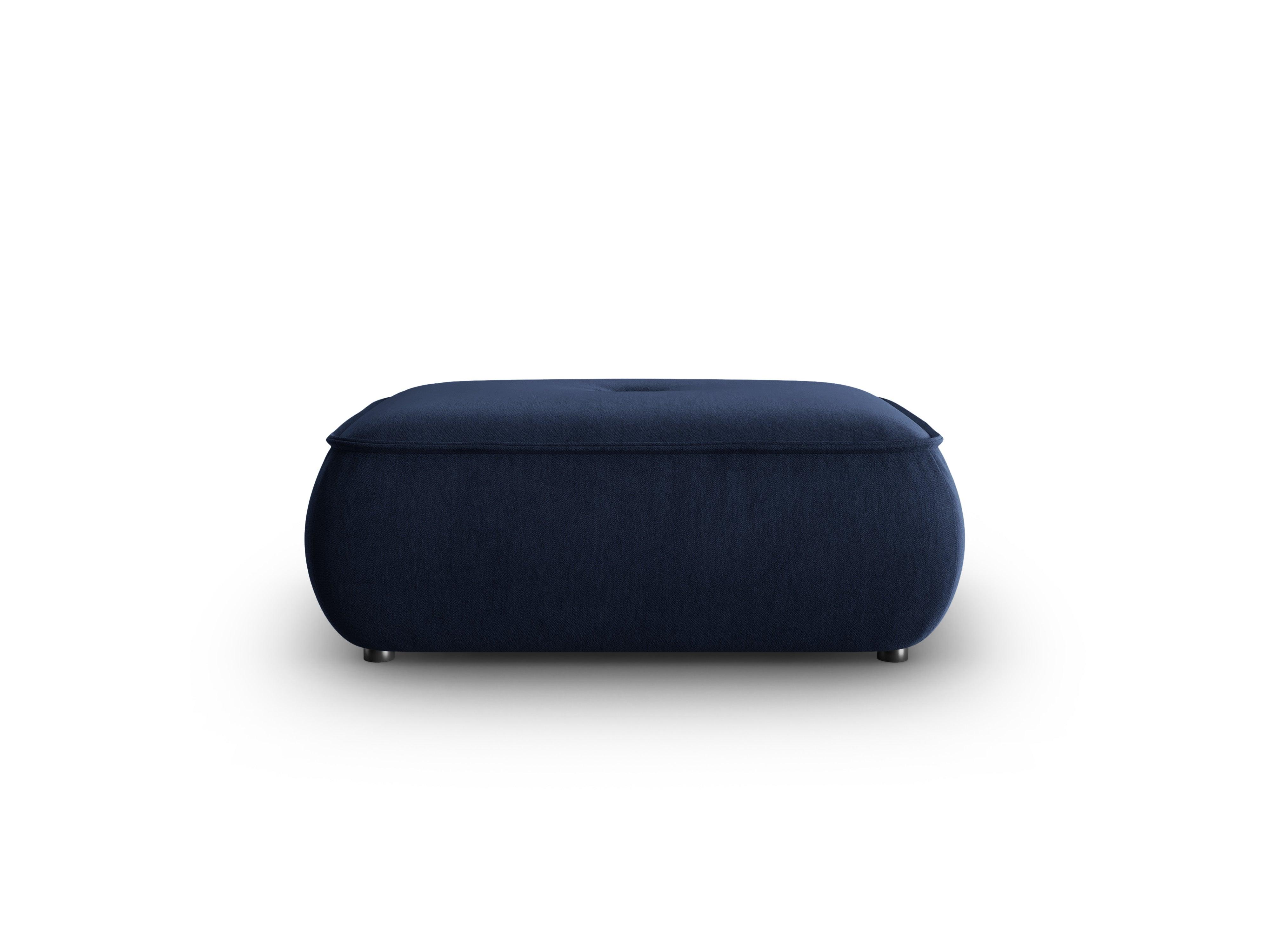 Puf w tkaninie szenilowej LILY ciemnoniebieski Maison Heritage Eye on Design