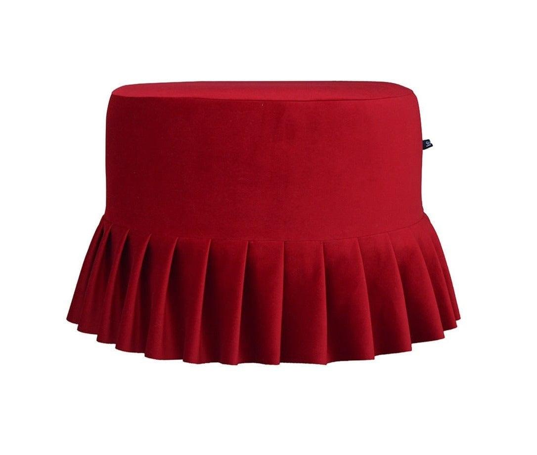 Puf z falbaną LOLITA czerwony Happy Barok Eye on Design