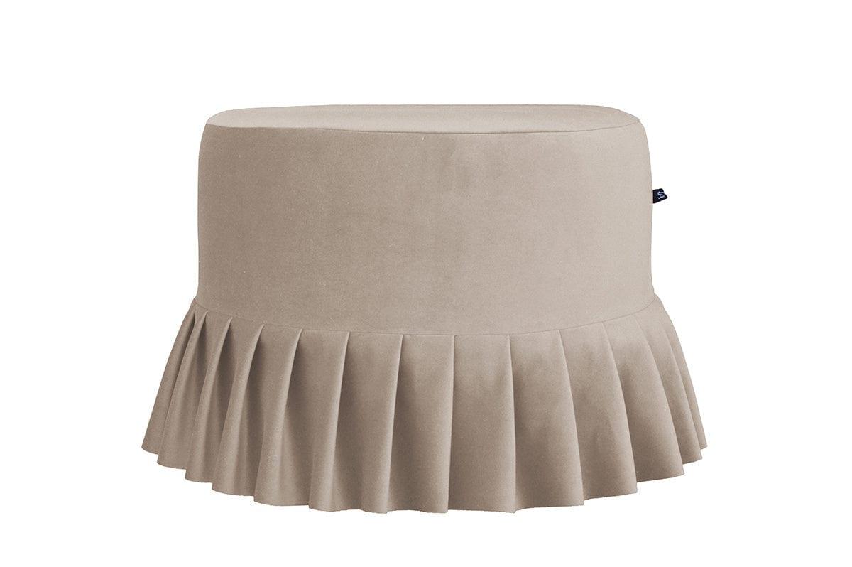Puf z falbaną LOLITA jasny beż Happy Barok Eye on Design