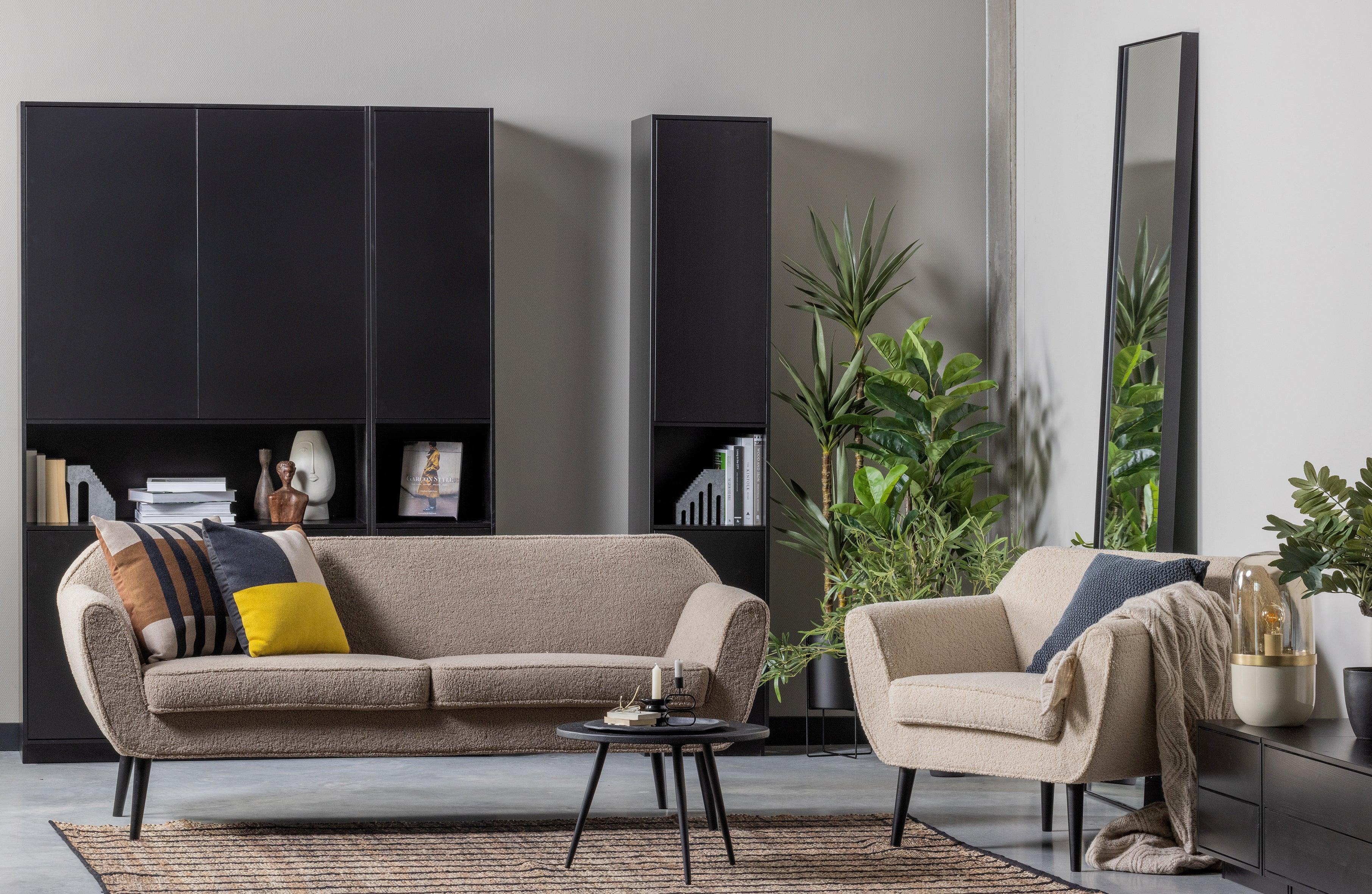 Regał wąski z drzwiczkami FINCA czarny Woood Exclusive Eye on Design