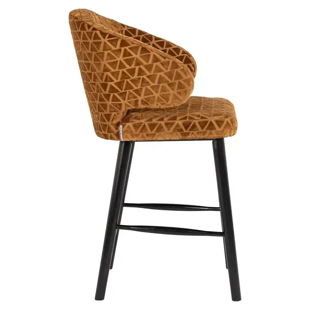 Hocker INDIGO braun mit schwarzem Fußteil
