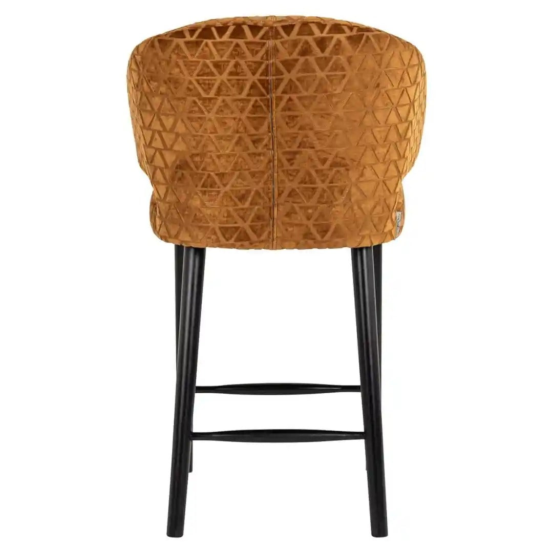 Hocker INDIGO braun mit schwarzem Fußteil