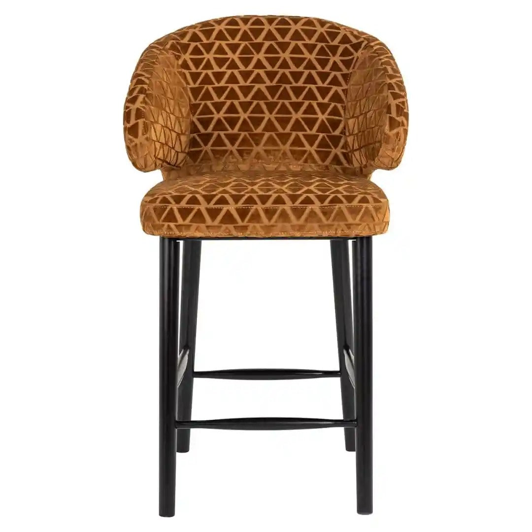 Hocker INDIGO braun mit schwarzem Fußteil