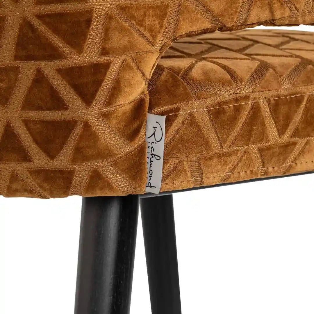 Hocker INDIGO braun mit schwarzem Fußteil
