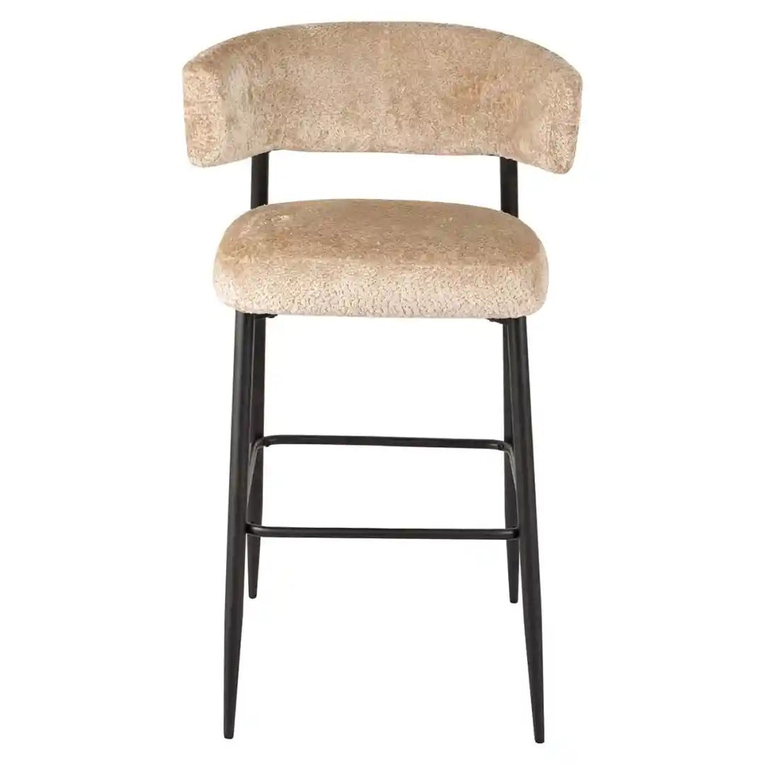 Hocker-Set ROCHELLE braun mit schwarzem Fuß