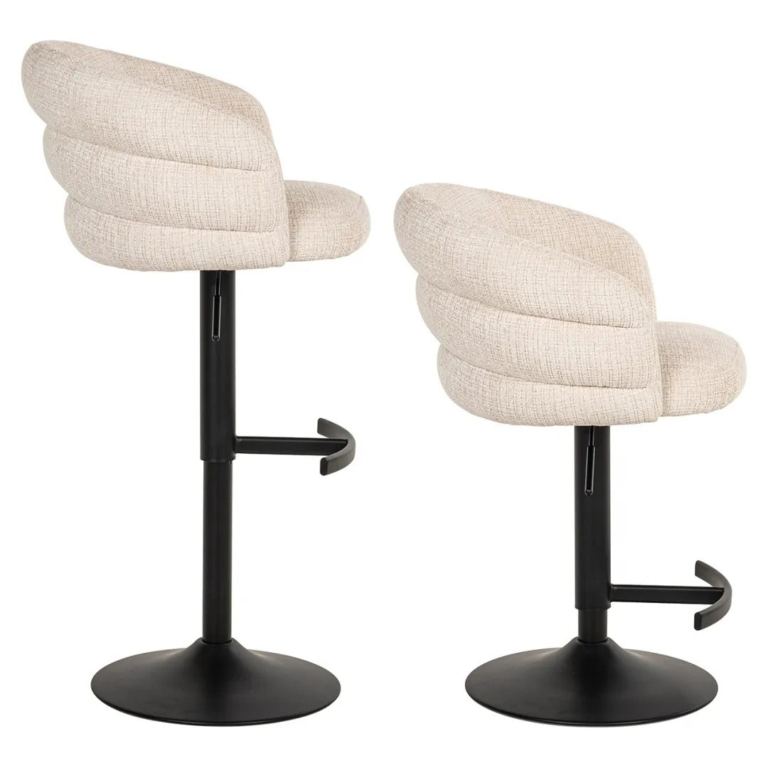 Barhocker NIKKI beige mit schwarzem Fuß
