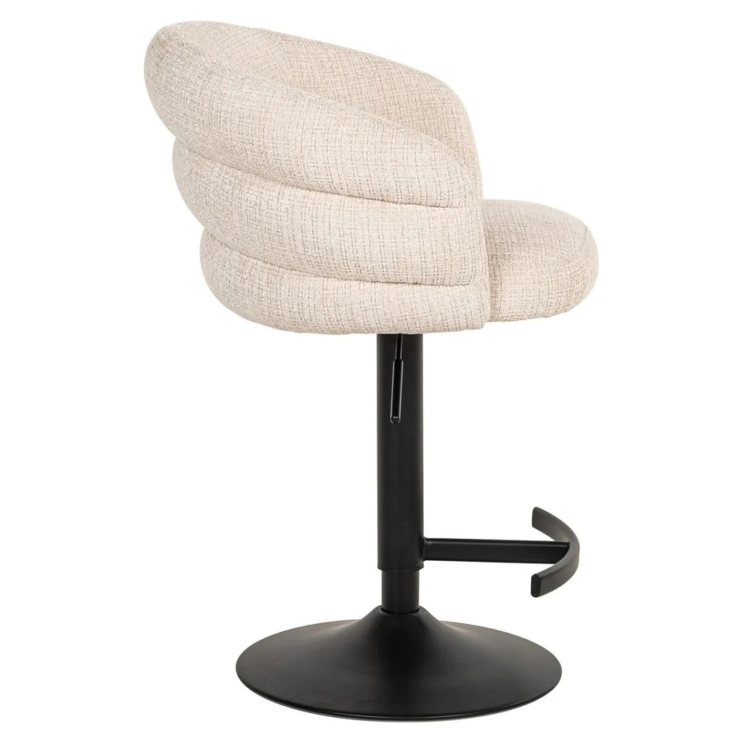 Barhocker NIKKI beige mit schwarzem Fuß