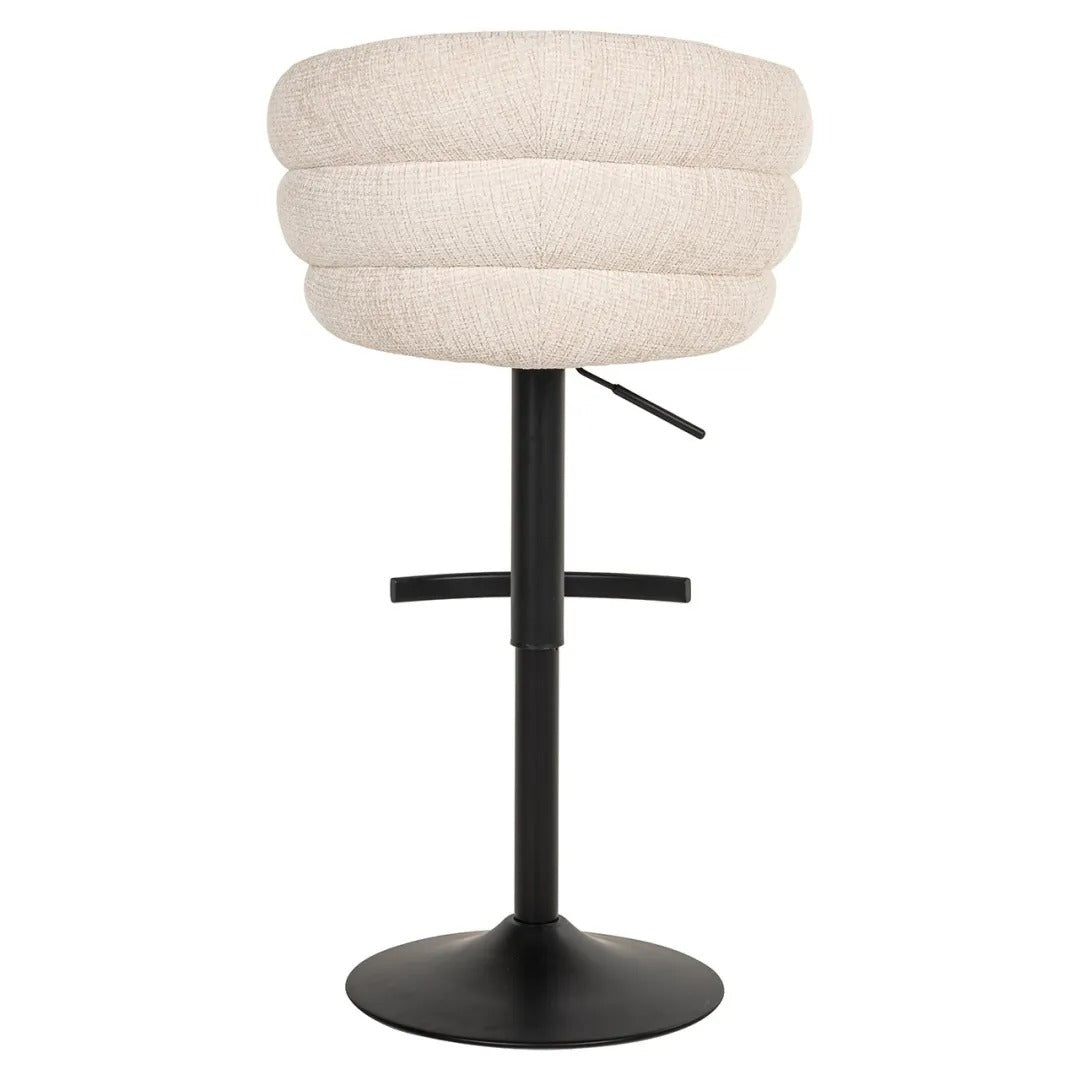 Barhocker NIKKI beige mit schwarzem Fuß