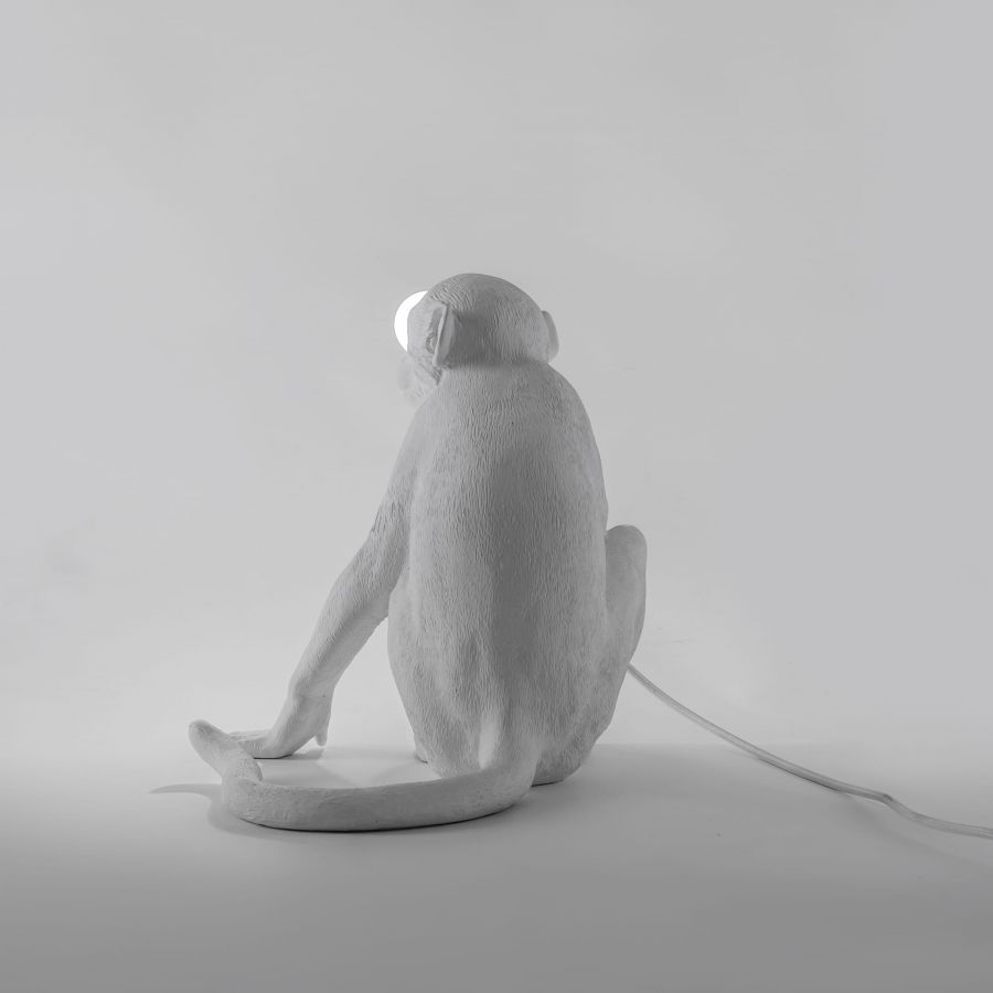 MONKEY SITTING Tischleuchte weiß