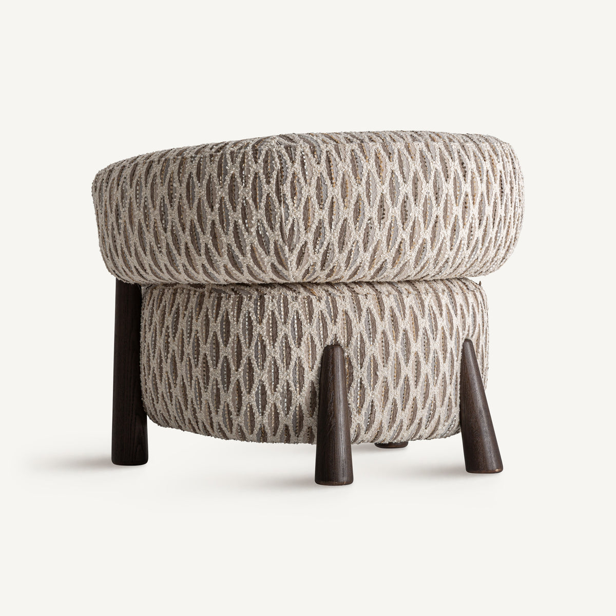 TIFFEN beige armchair with a wooden base