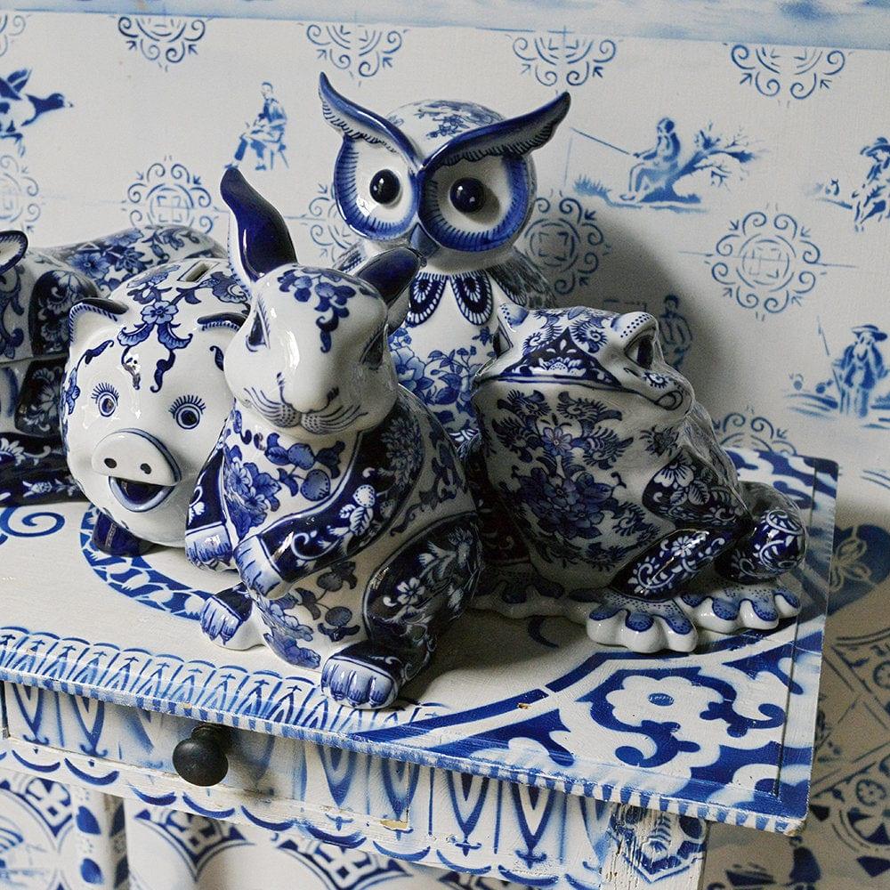 Skarbonka OWL niebieski Pols Potten Eye on Design
