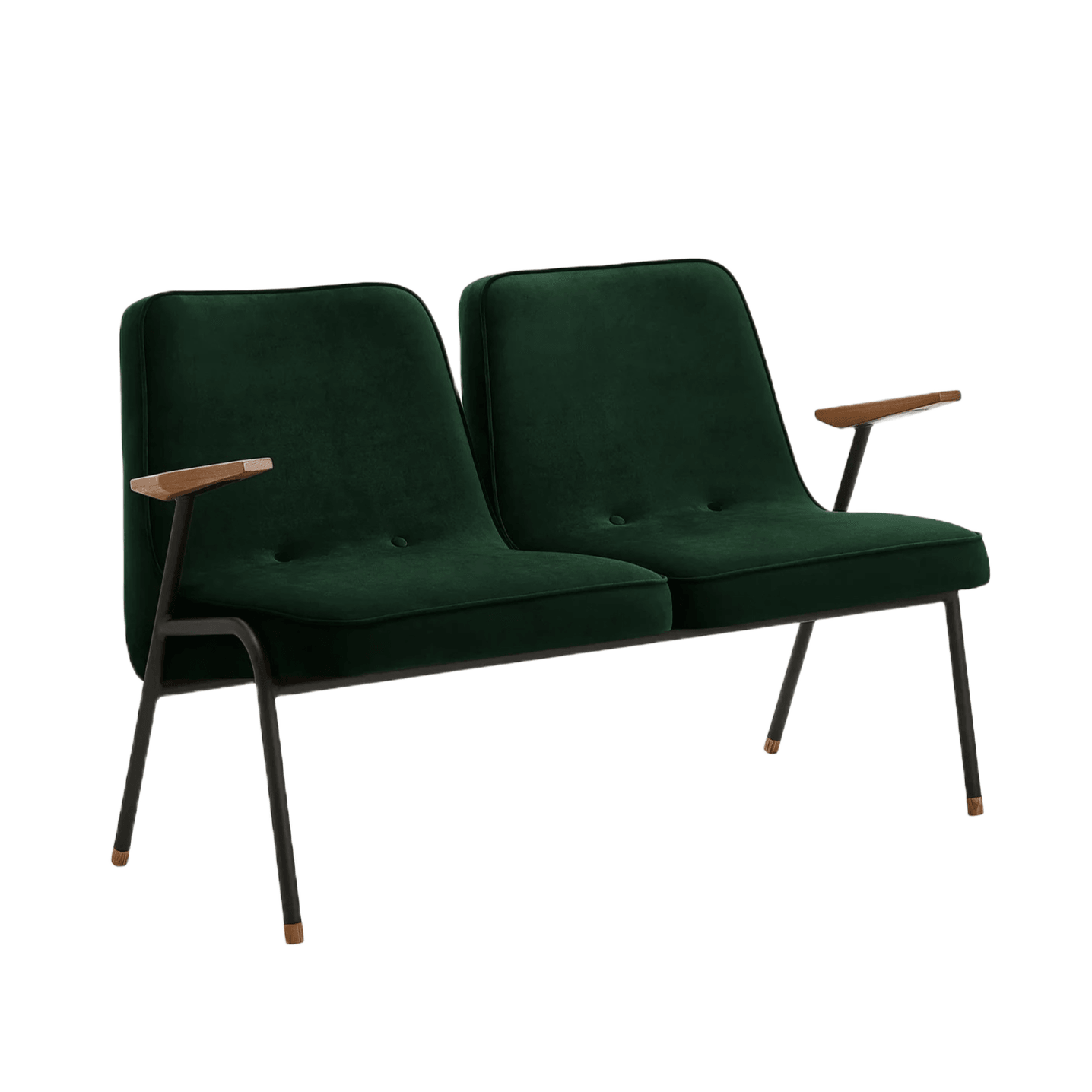 Sofa 2-osobowa 366 METAL zielony w tkaninie Velvet Bottle Green 366 concept Eye on Design