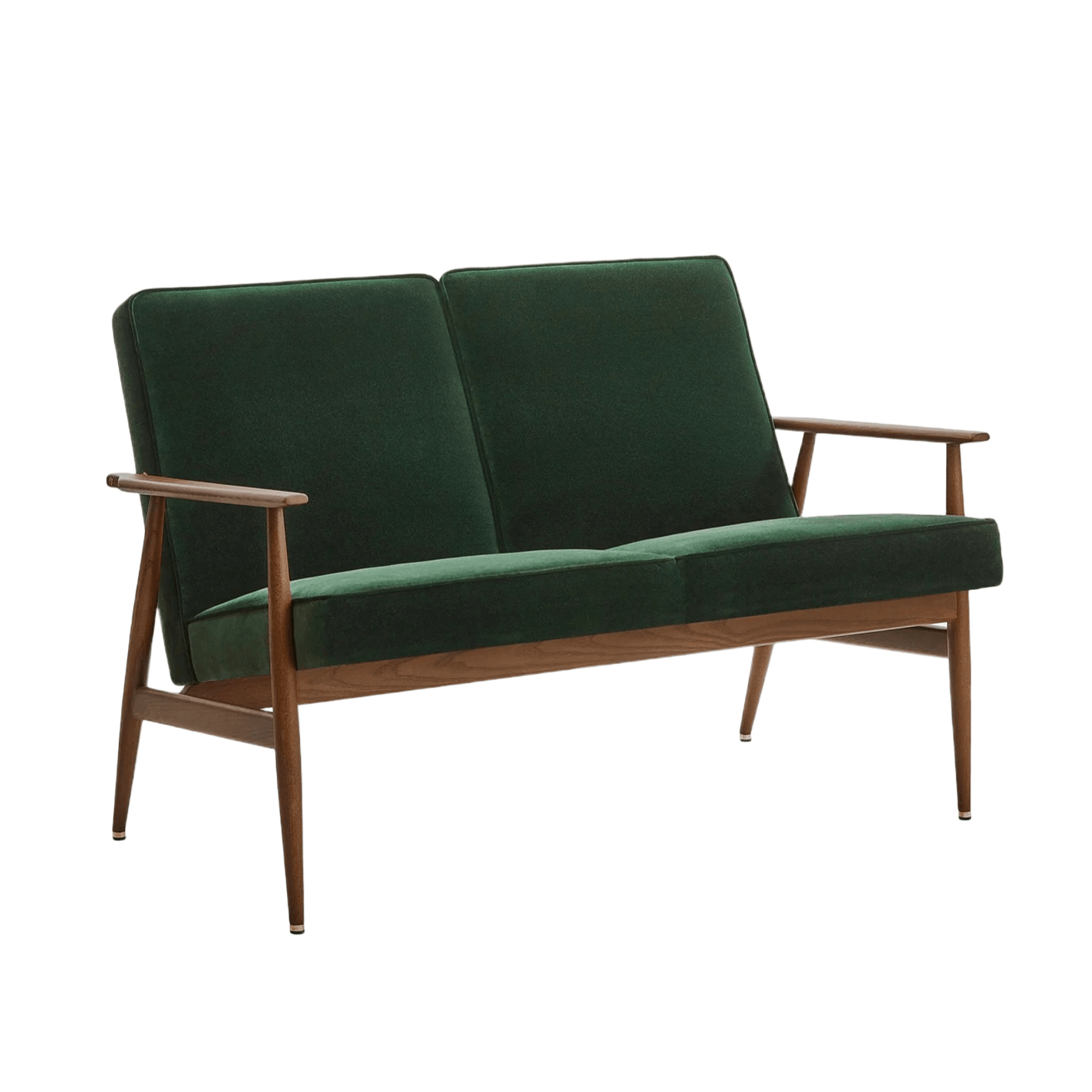 Sofa 2-osobowa dzielona FOX zielony w tkaninie Velvet Bottle Green 366 concept Eye on Design