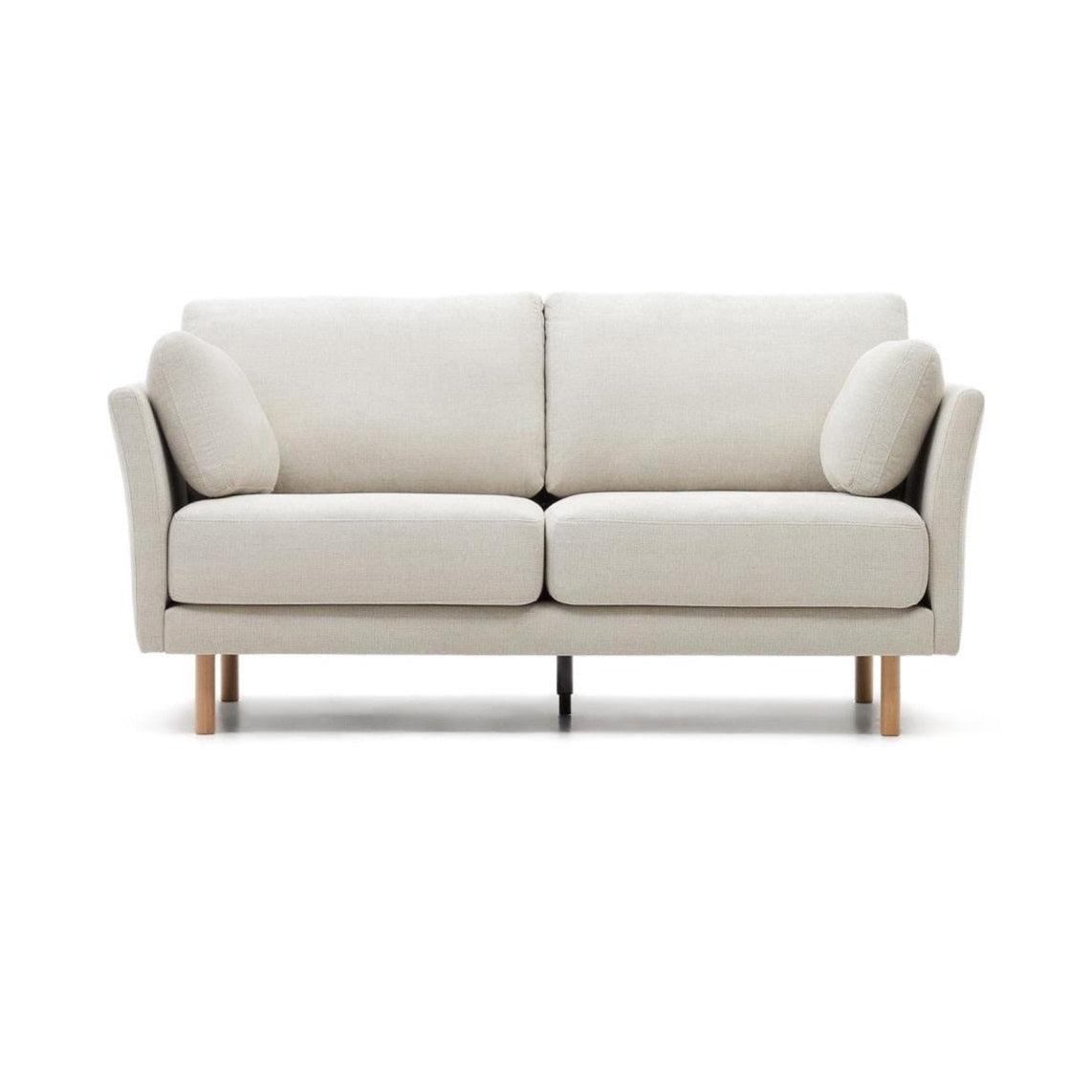 Sofa 2-osobowa GILMA perłowy z drewnianą podstawą La Forma Eye on Design