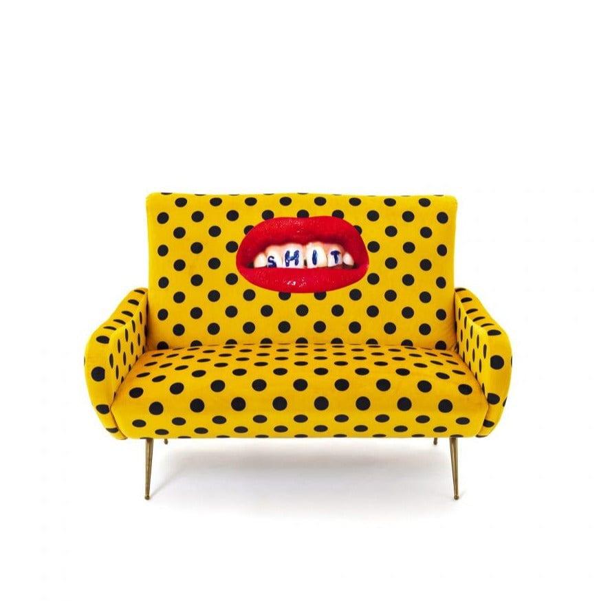 Sofa 2-osobowa SHIT żółty Seletti Eye on Design