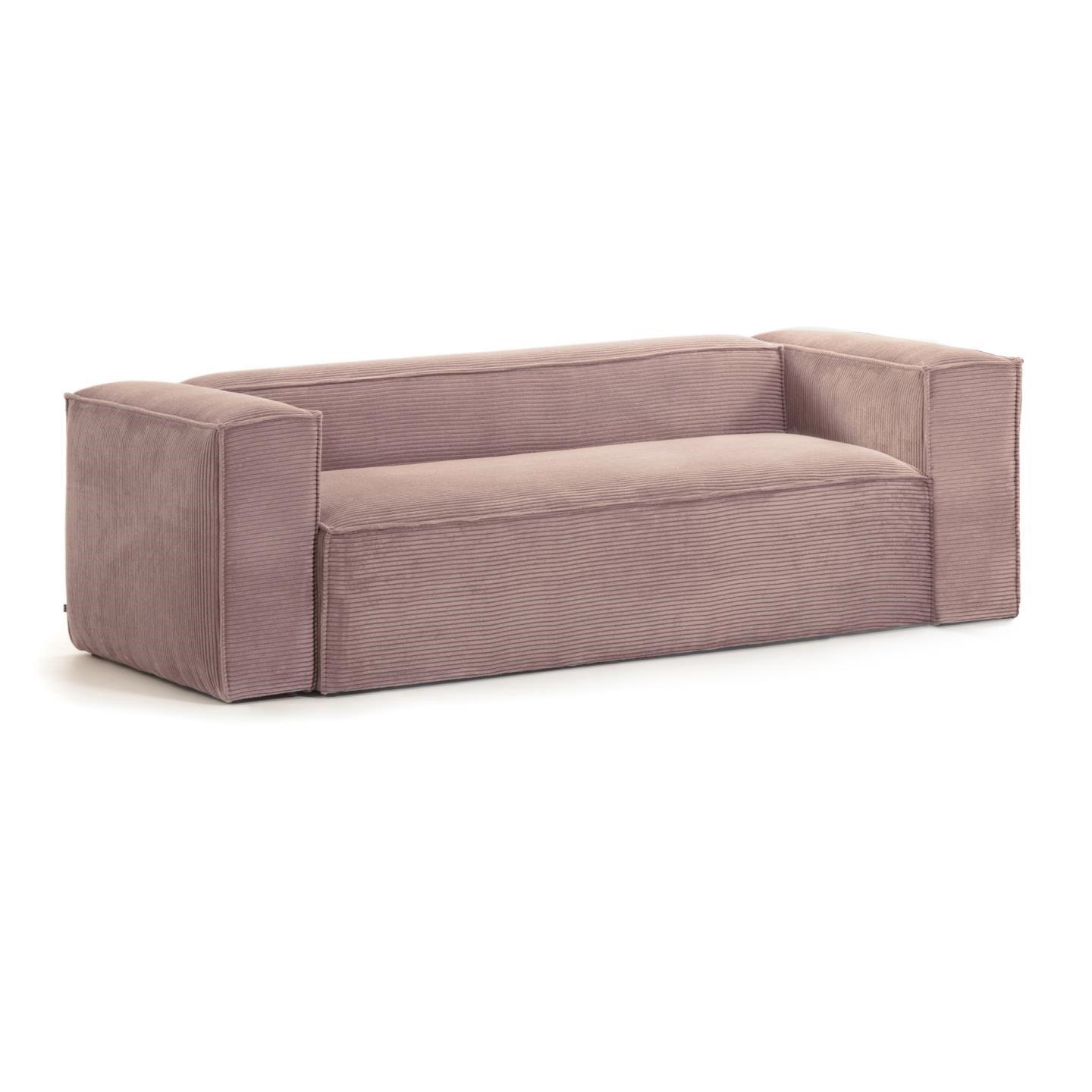 Sofa 3-osobowa BLOK jasnoróżowy sztruks La Forma Eye on Design