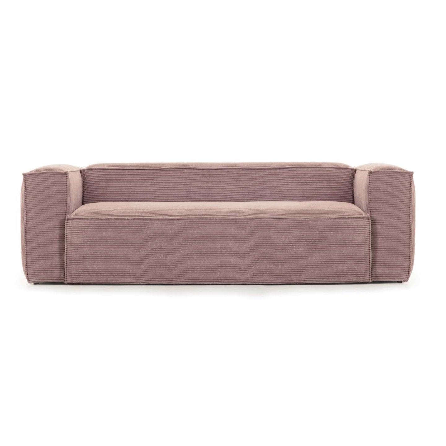 Sofa 3-osobowa BLOK jasnoróżowy sztruks La Forma Eye on Design