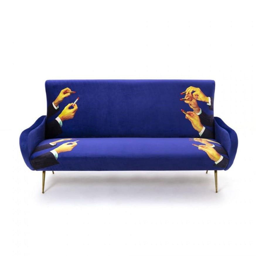 Sofa 3-osobowa LIPSTICKS niebieski Seletti Eye on Design