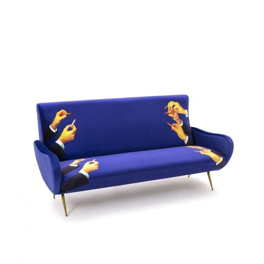 Sofa 3-osobowa LIPSTICKS niebieski Seletti Eye on Design