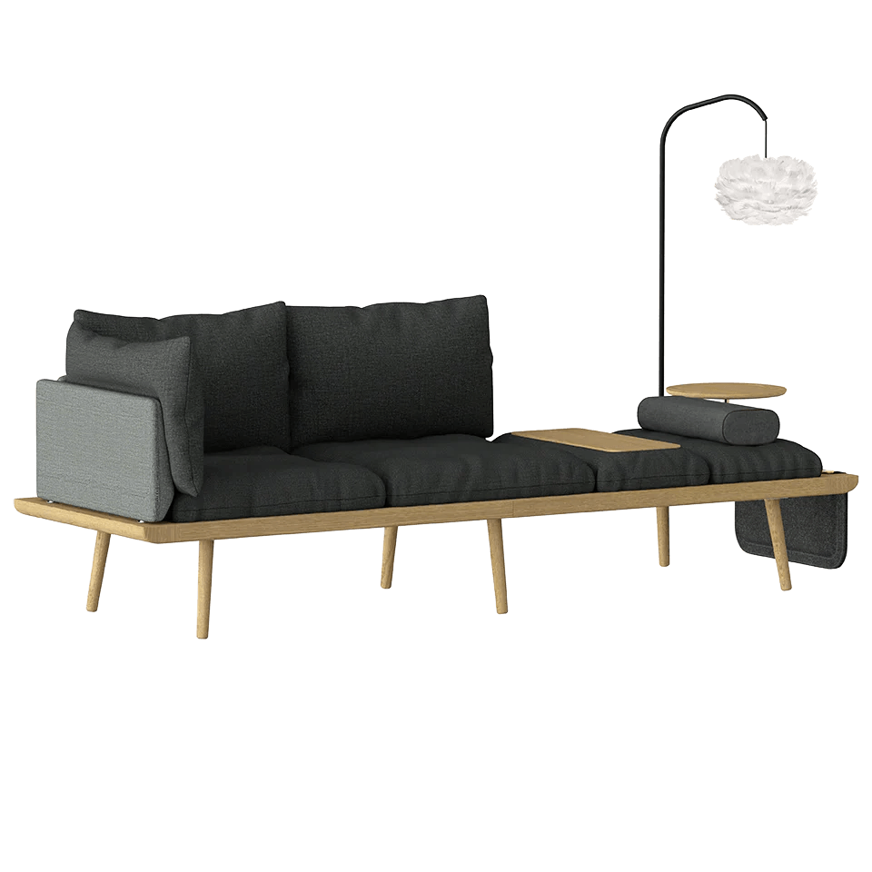 Sofa 3-osobowa LOUNGE AROUND beżowy z ciemnym dębem UMAGE Eye on Design