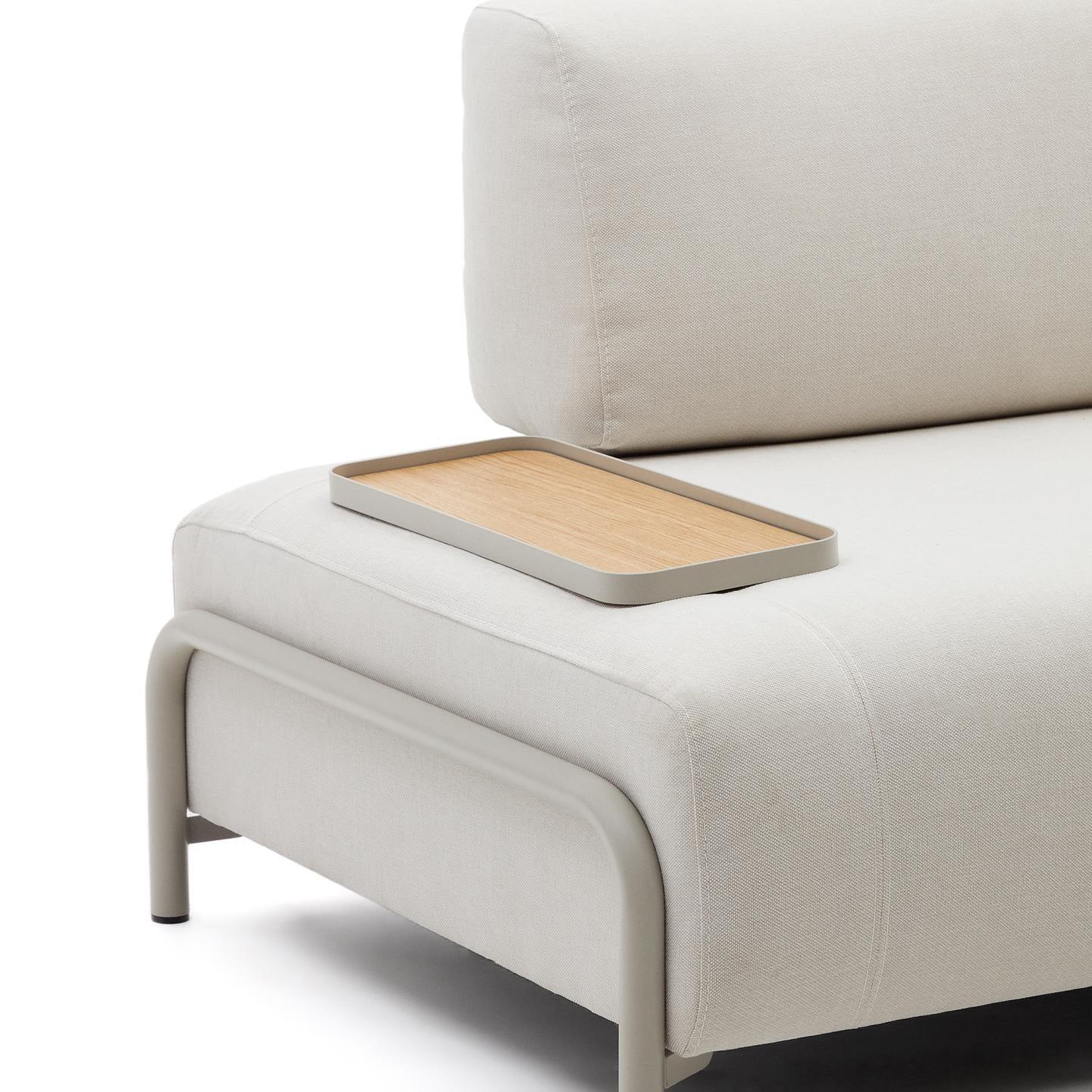 Sofa 3-osobowa modułowa z małą tacką COMPO jasnobeżowy szenil La Forma Eye on Design