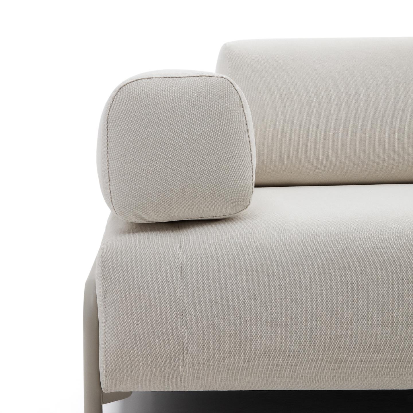 Sofa 3-osobowa modułowa z małą tacką COMPO jasnobeżowy szenil La Forma Eye on Design