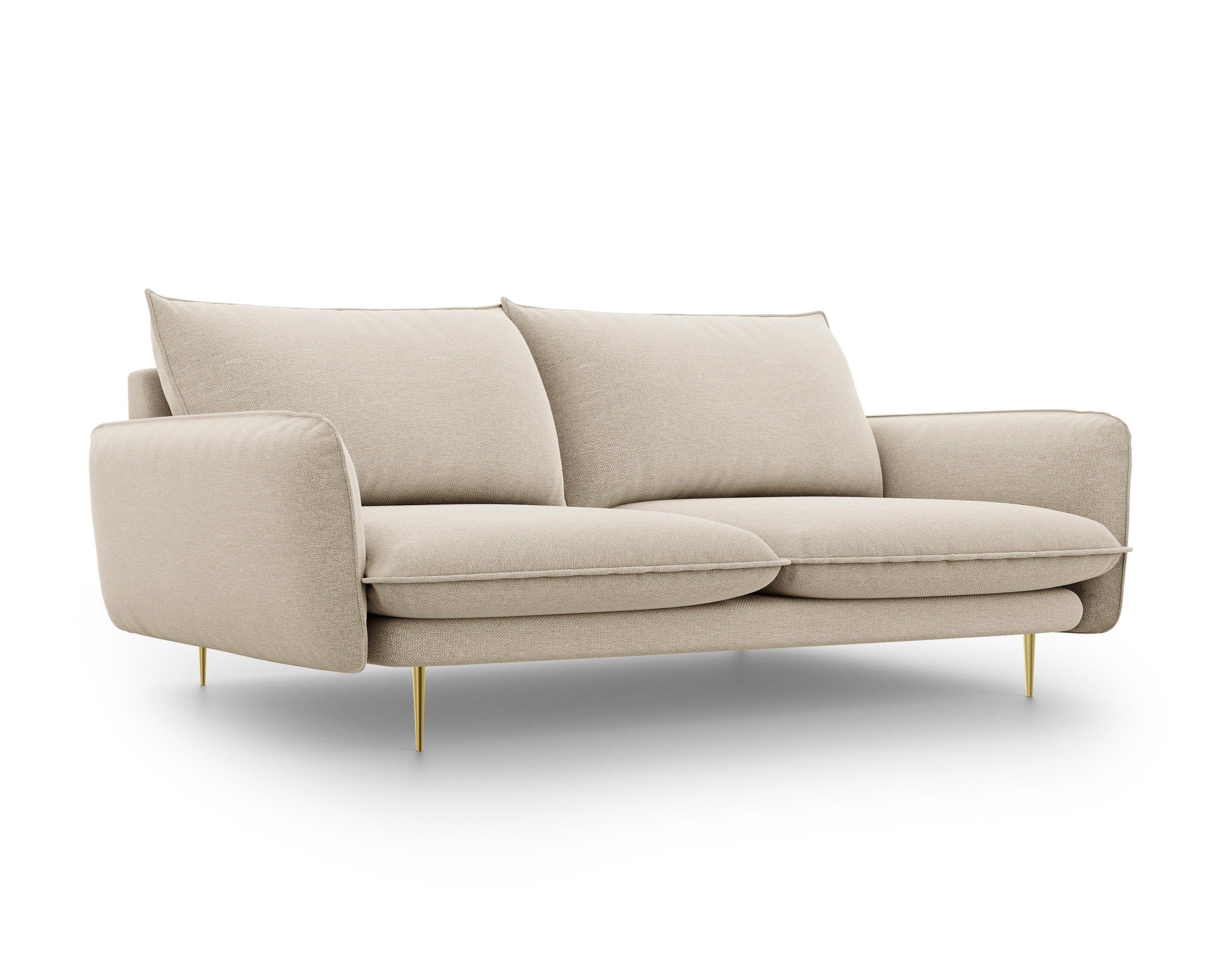 Sofa 3-osobowa VIENNA beżowy ze złotą podstawą Cosmopolitan Design Eye on Design