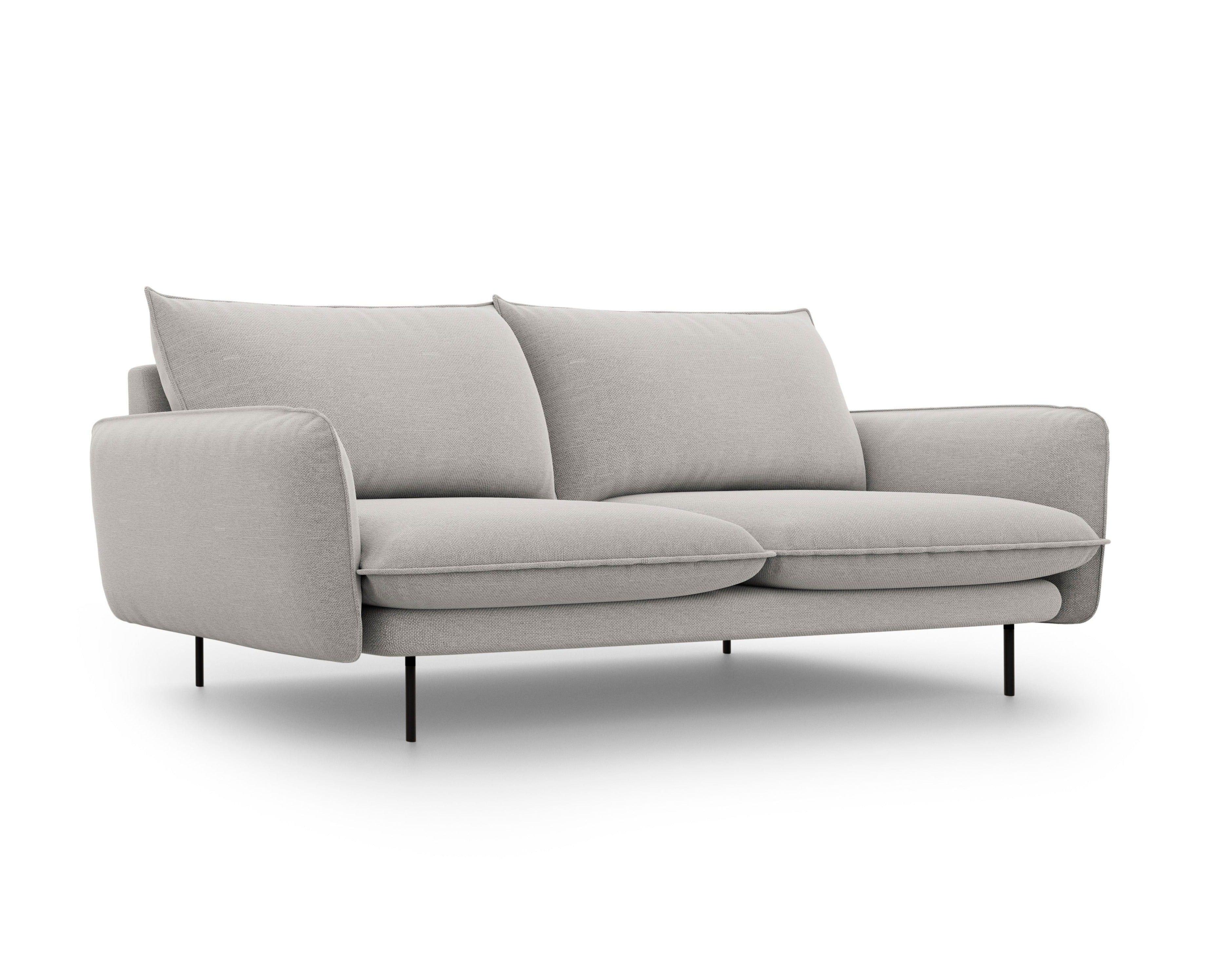 Sofa 3-osobowa VIENNA jasnoszary z czarną podstawą Cosmopolitan Design Eye on Design