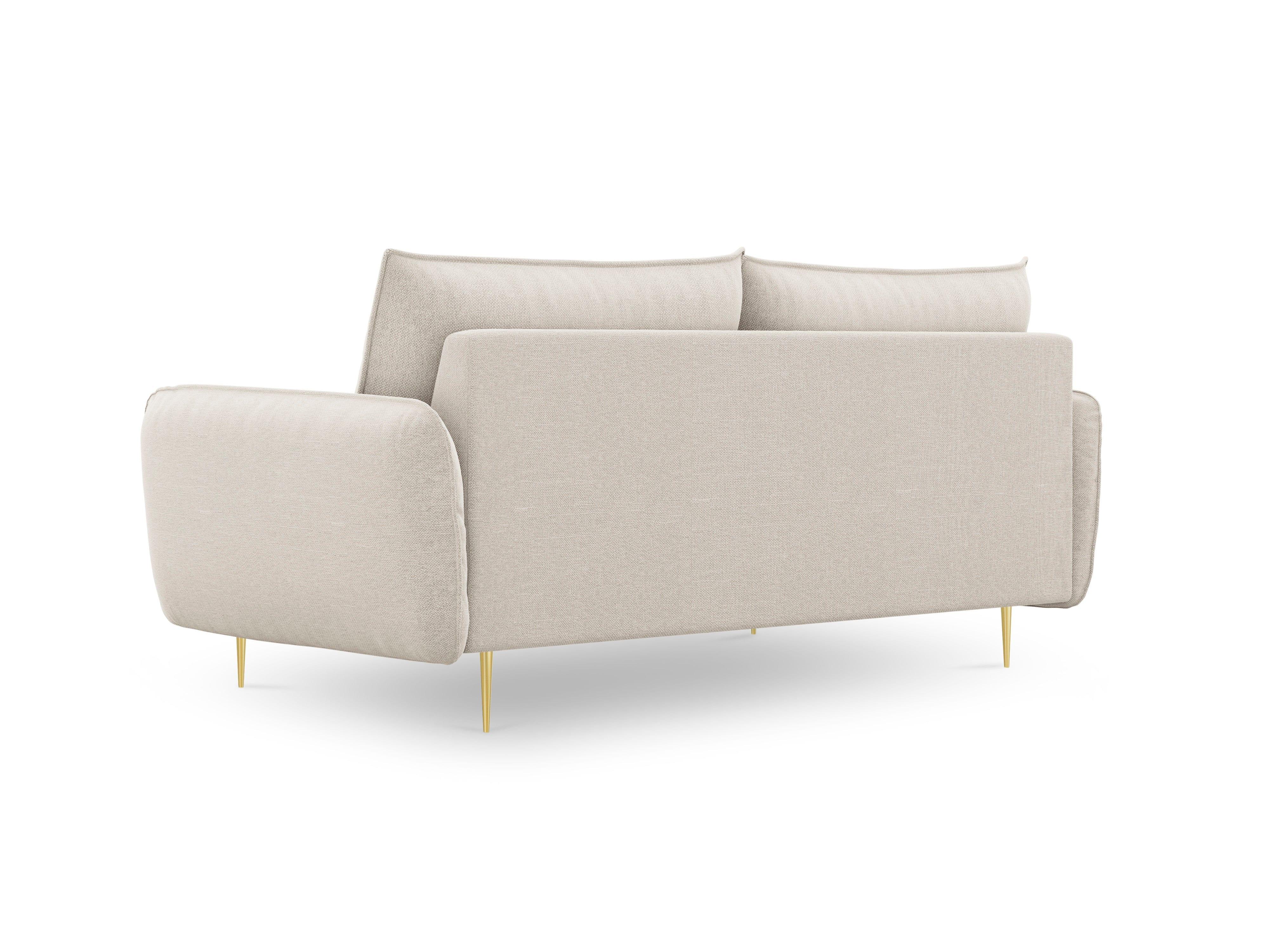 Sofa 3-osobowa VIENNA piaskowy ze złotą podstawą Cosmopolitan Design Eye on Design