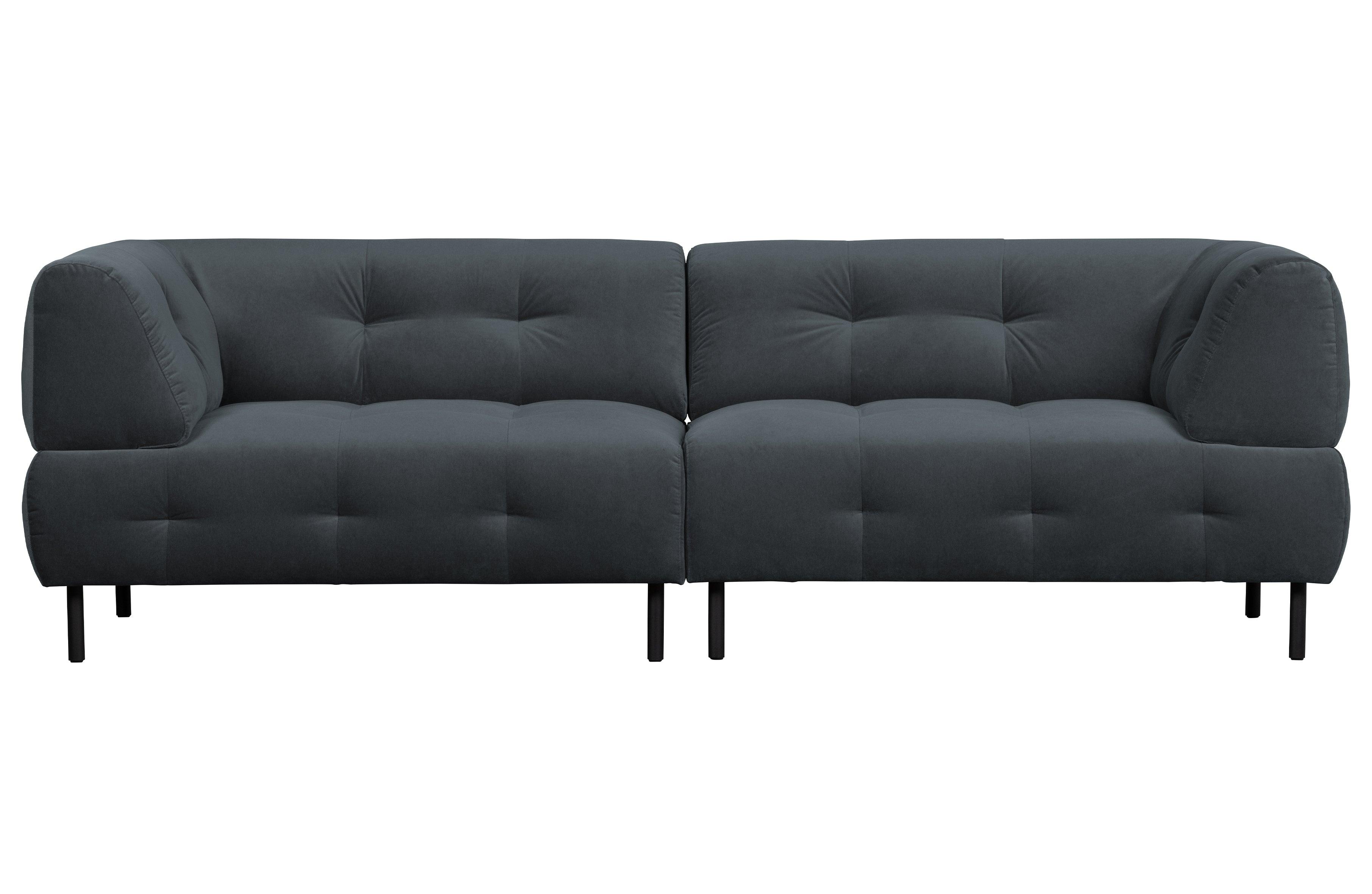 Sofa 4-osobowa aksamitna LLOYD antracytowy Woood Exclusive Eye on Design