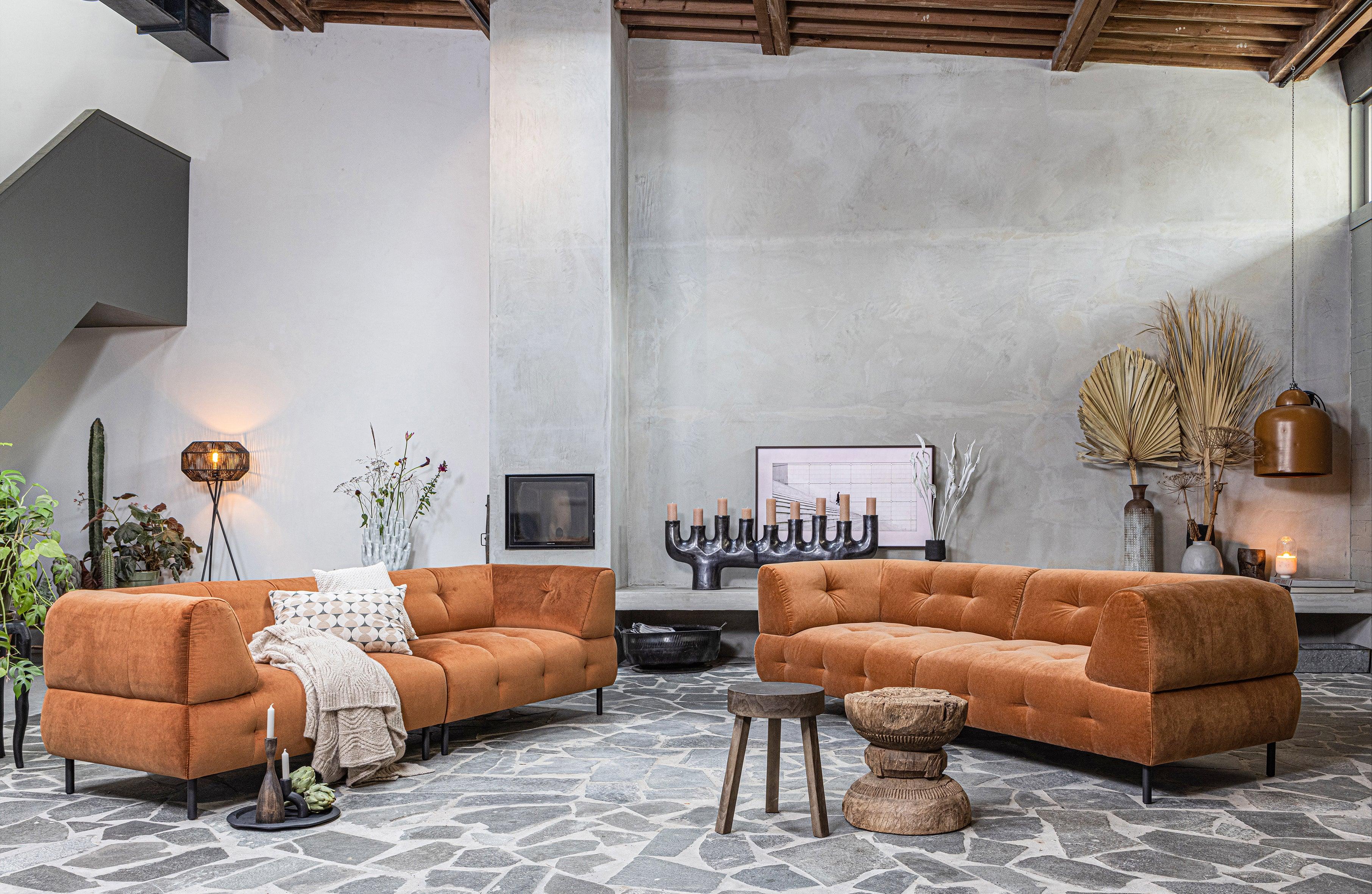 Sofa 4-osobowa aksamitna LLOYD cynamonowy Woood Exclusive Eye on Design