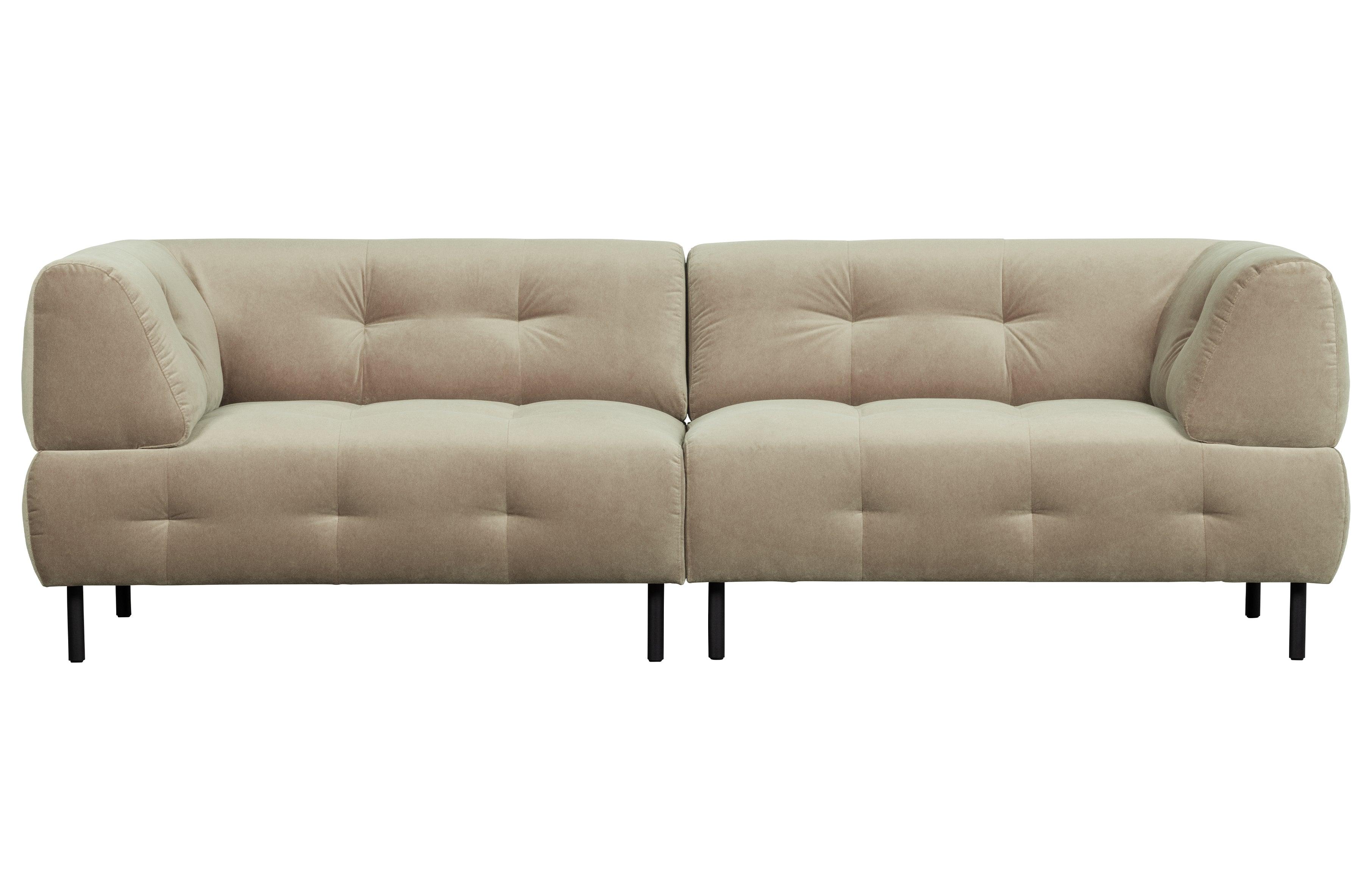 Sofa 4-osobowa aksamitna LLOYD piaskowy Woood Exclusive Eye on Design