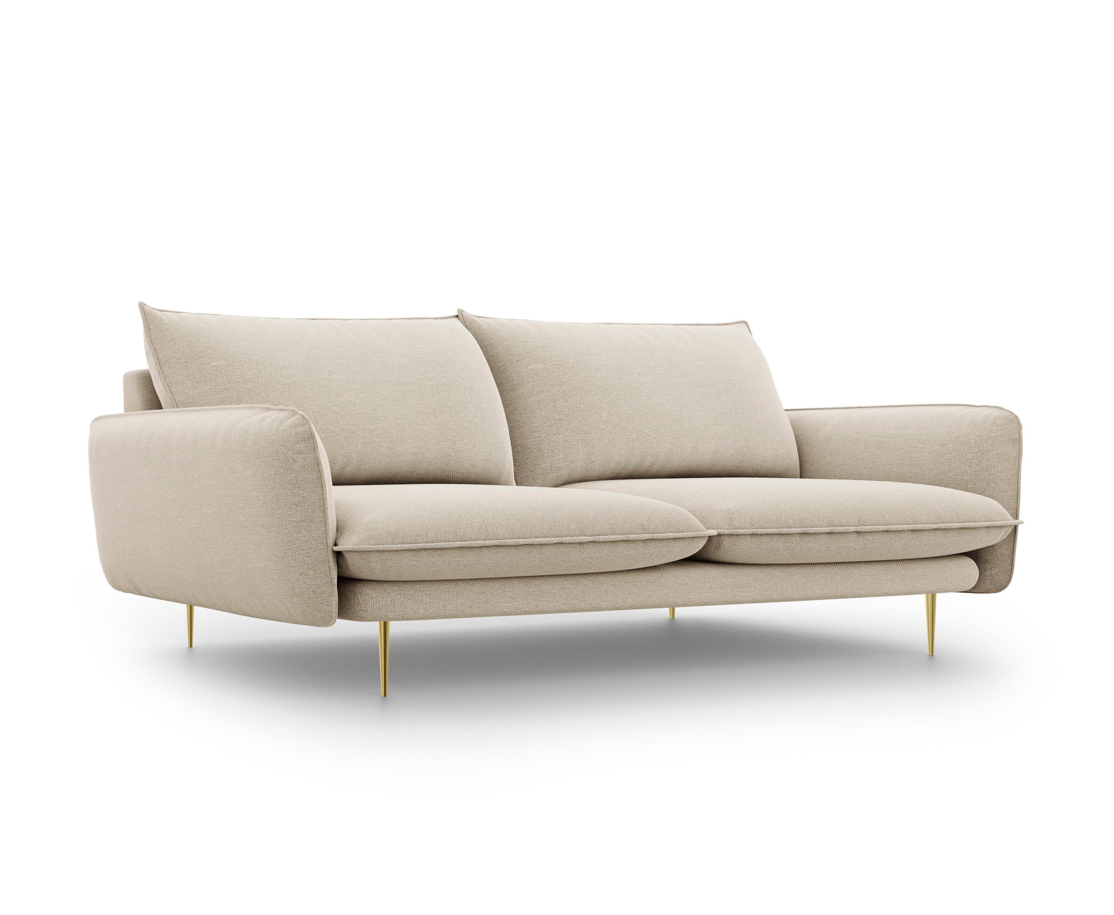Sofa 4-osobowa VIENNA beżowy ze złotą podstawą Cosmopolitan Design Eye on Design