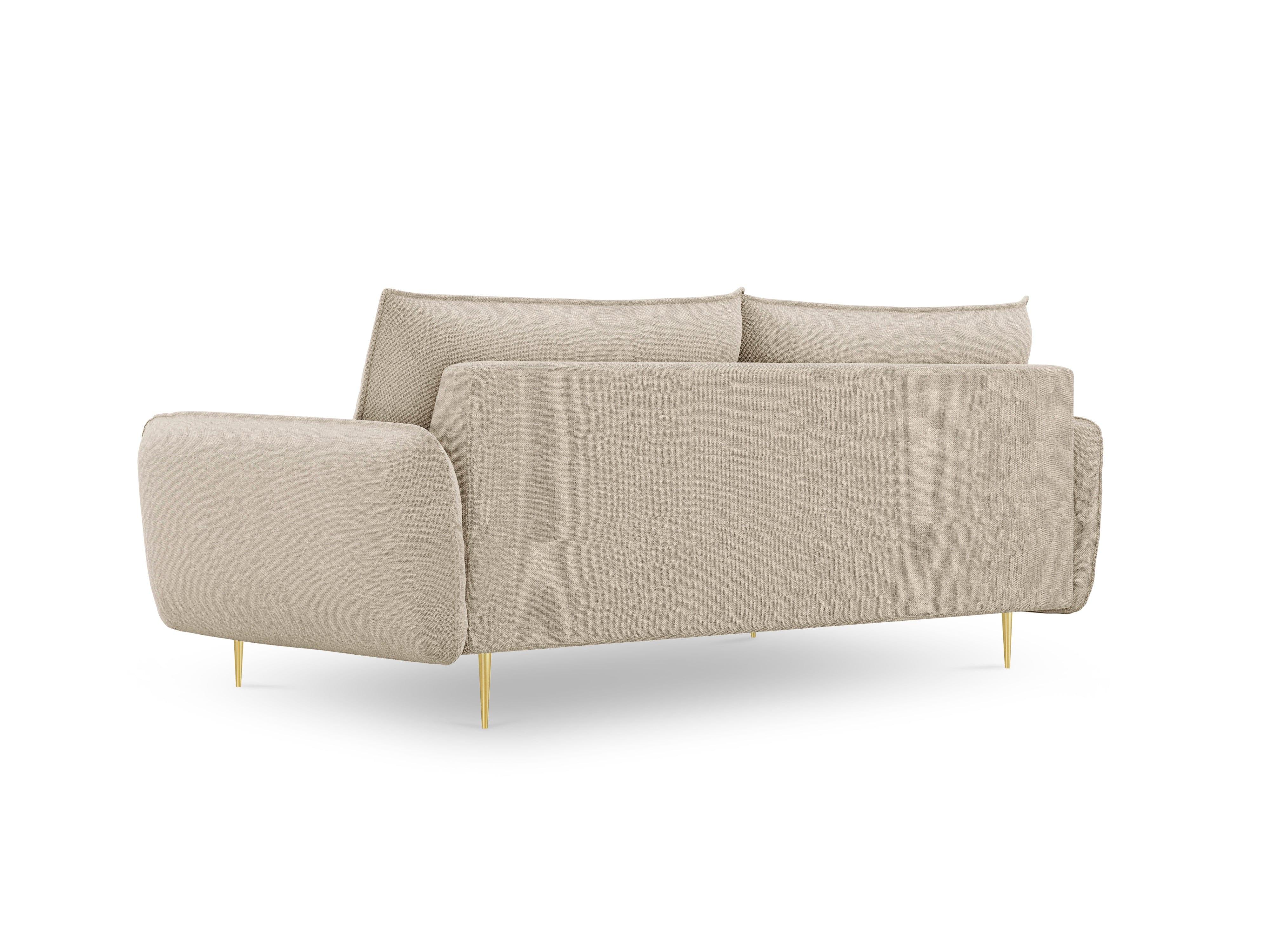 Sofa 4-osobowa VIENNA beżowy ze złotą podstawą Cosmopolitan Design Eye on Design