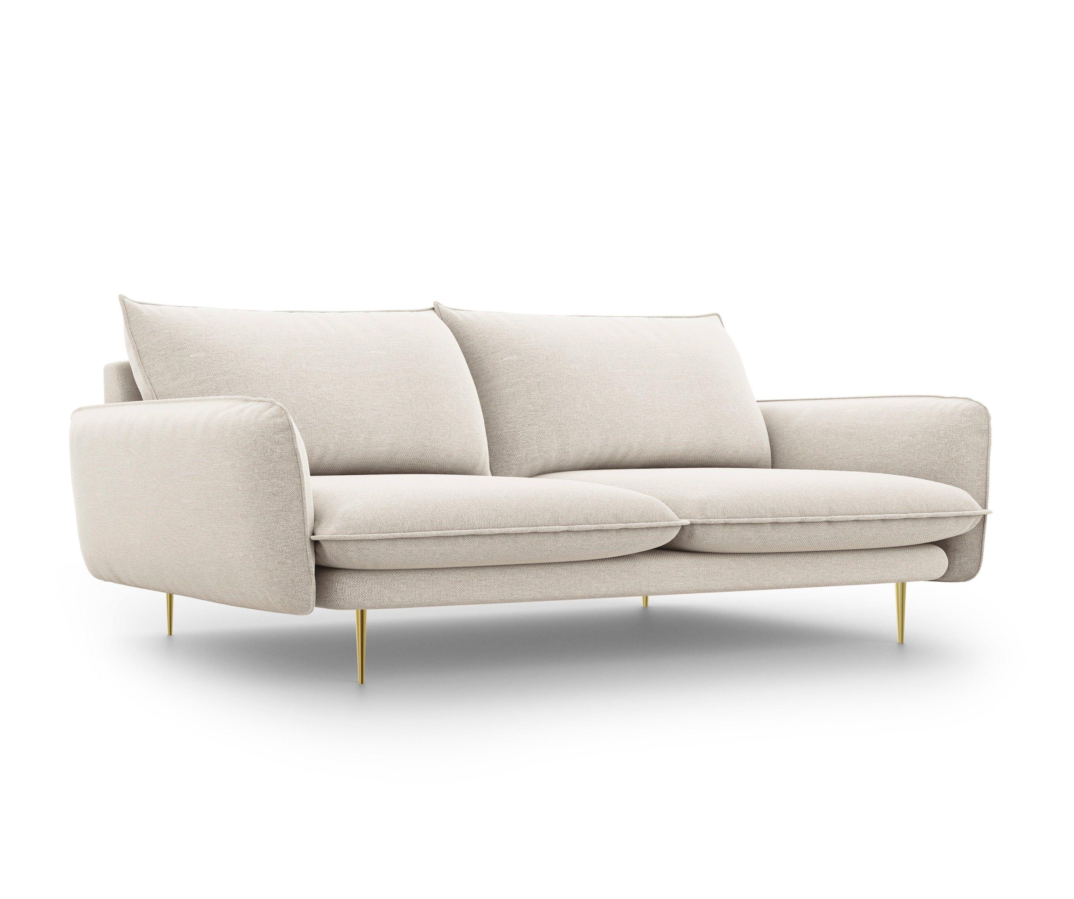 Sofa 4-osobowa VIENNA piaskowy ze złotą podstawą Cosmopolitan Design Eye on Design
