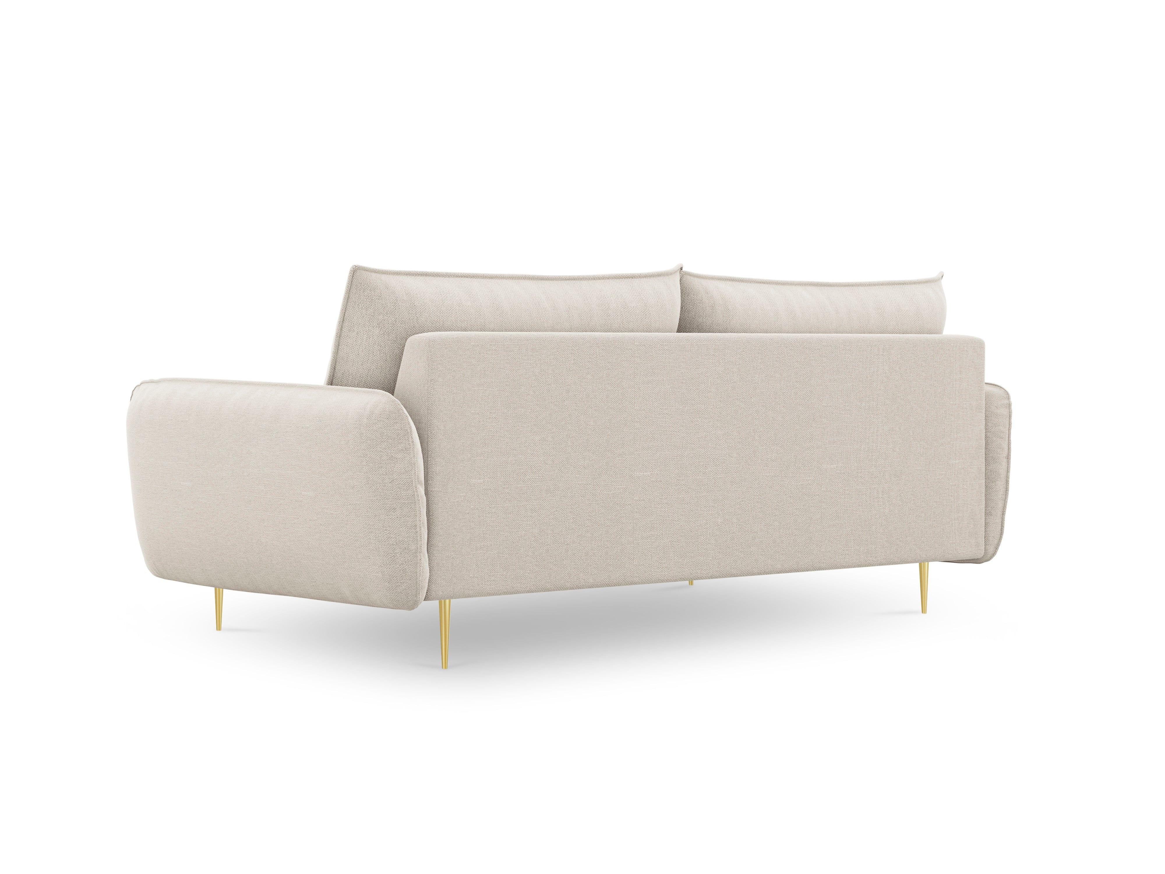 Sofa 4-osobowa VIENNA piaskowy ze złotą podstawą Cosmopolitan Design Eye on Design