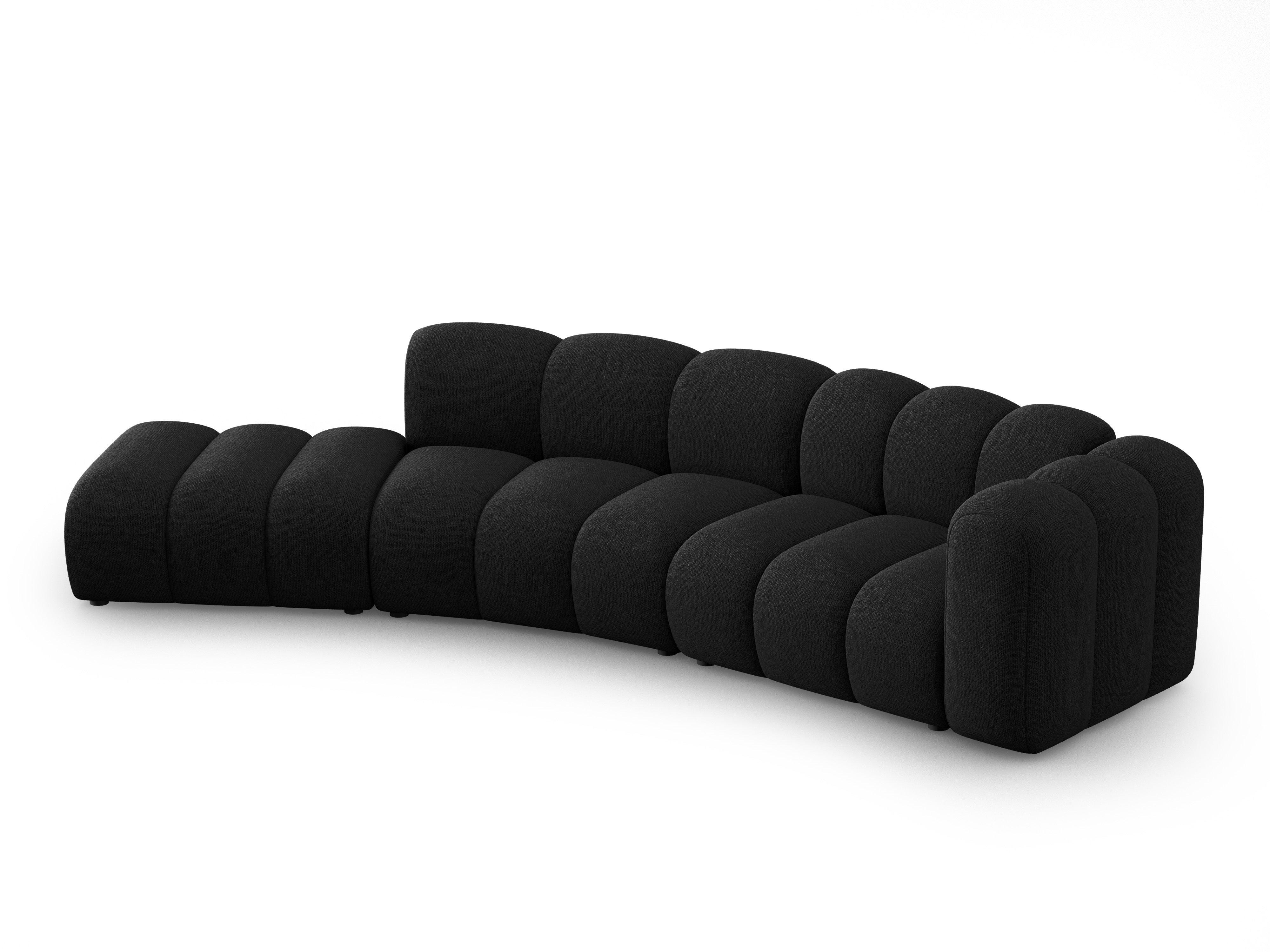 Sofa 5-osobowa lewostronna SKYLER czarny szenil Interieurs 86 Eye on Design