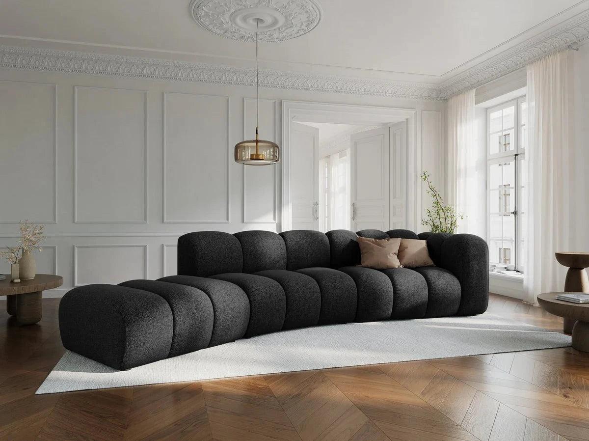 Sofa 5-osobowa lewostronna SKYLER czarny szenil Interieurs 86 Eye on Design